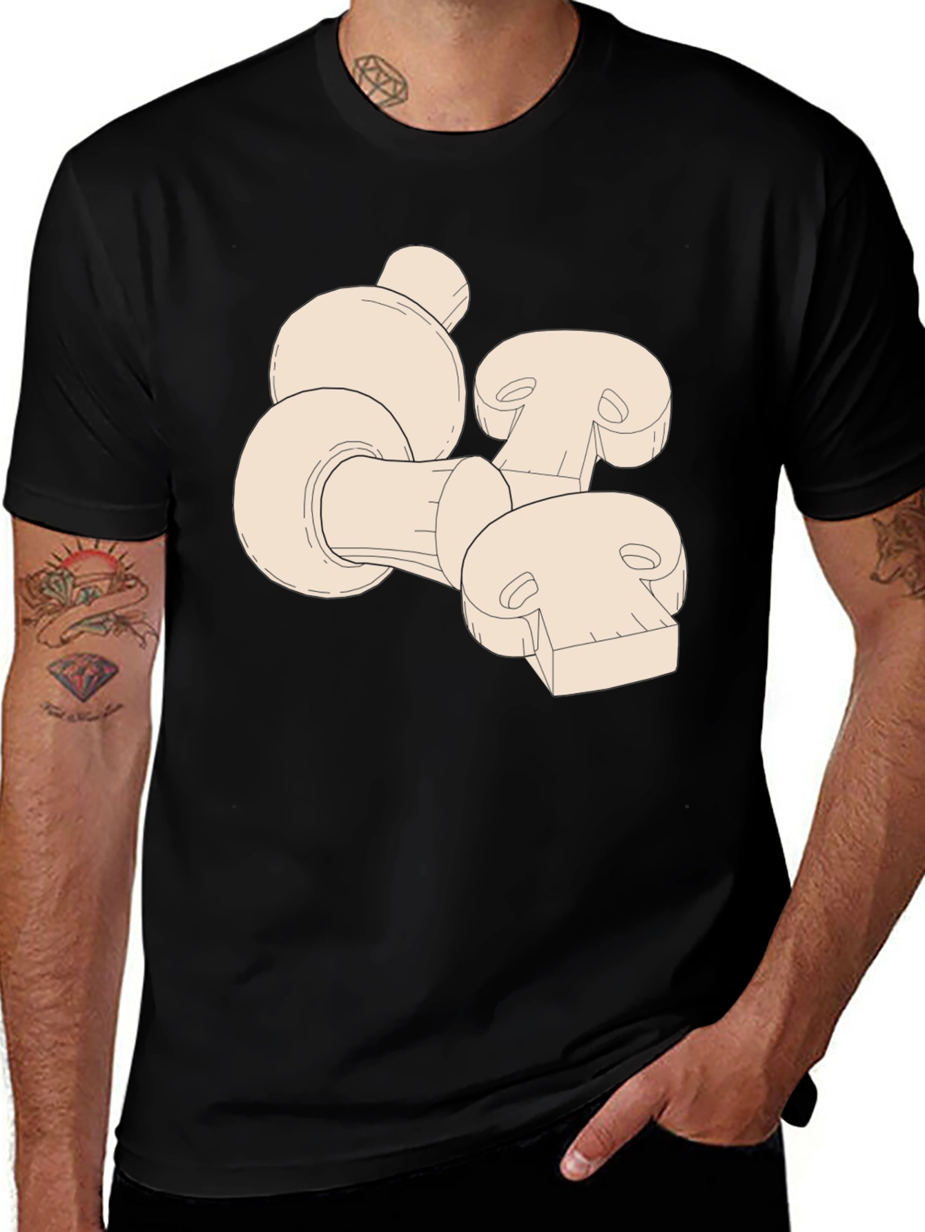 Variant 7 of Mushroom Graphic Tee - Soft Cotton Crew Neck T-Shirt