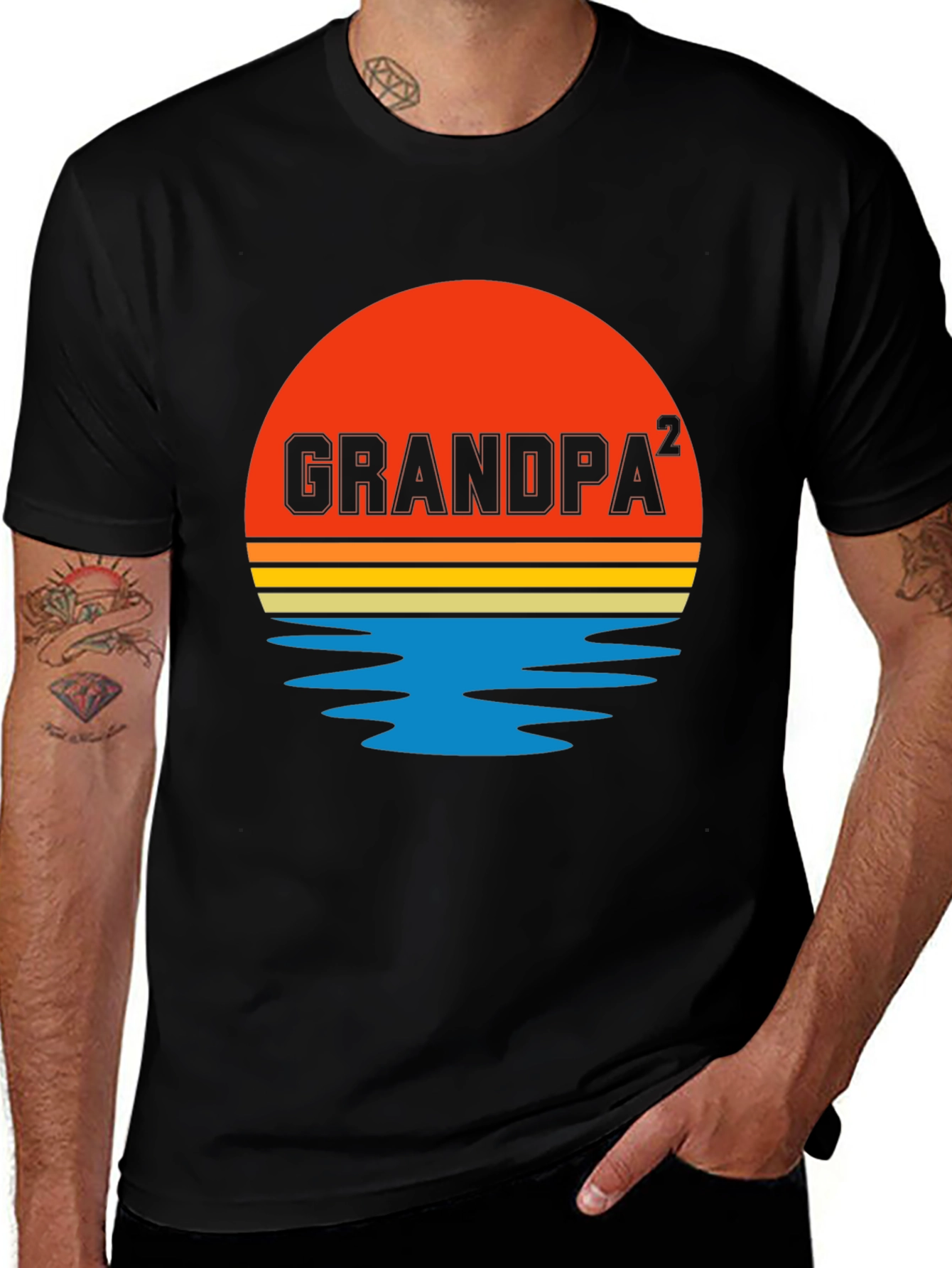 Variant 26 of Retro Grandpa Squared Sunset Graphic Tee