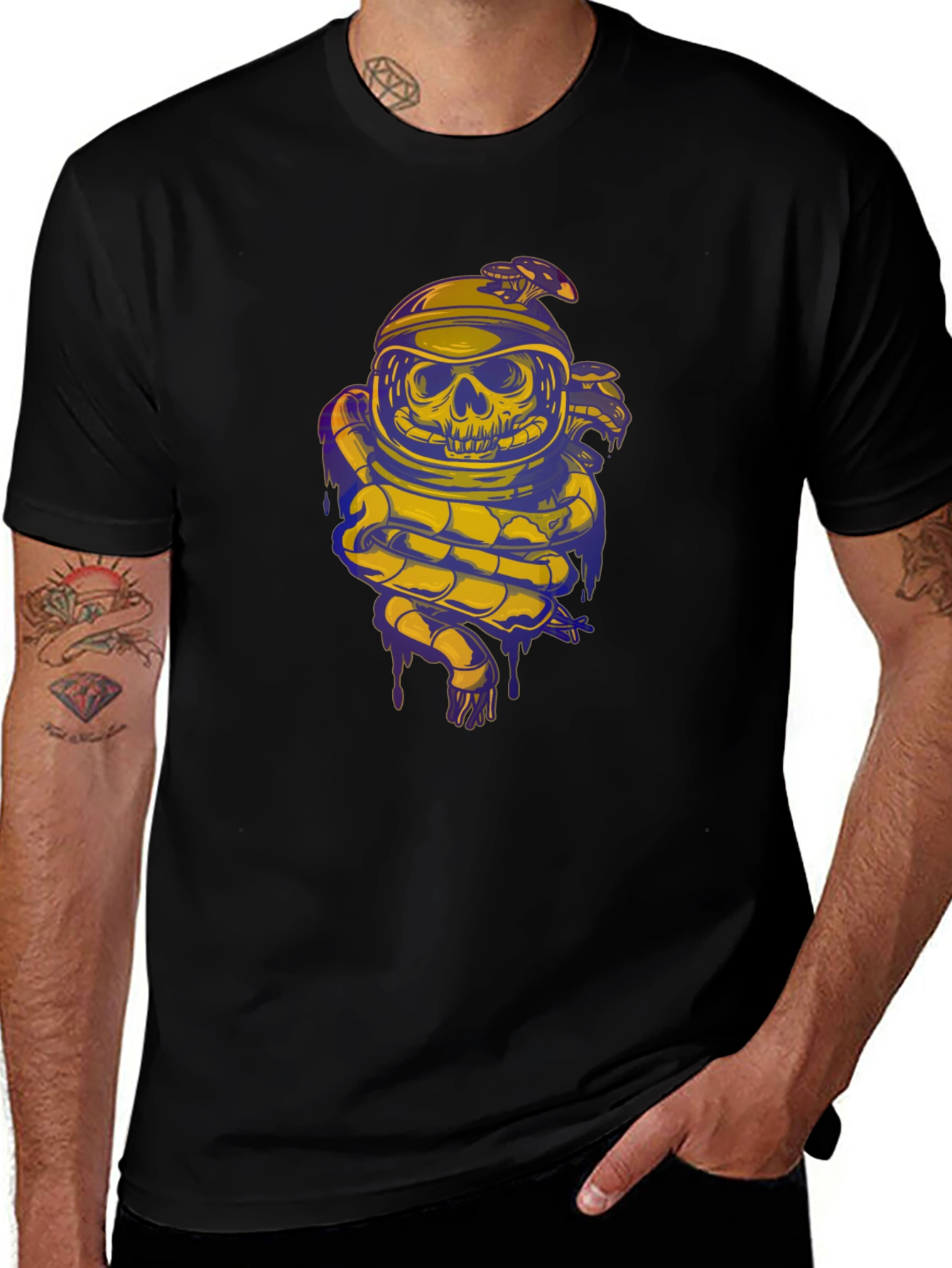 Variant 2 of Skull Astronaut T-Shirt - Graphic Print