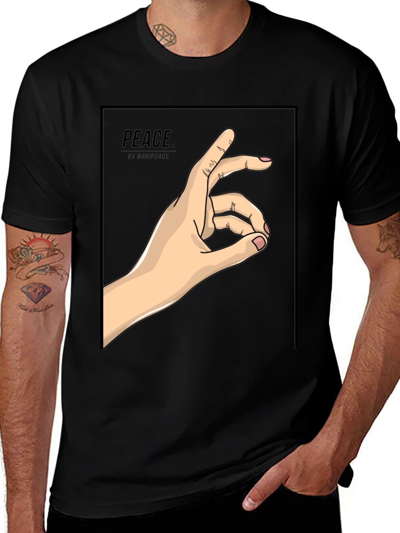 Variant 12 of Peace Sign Graphic Tee - Stylish Comfort