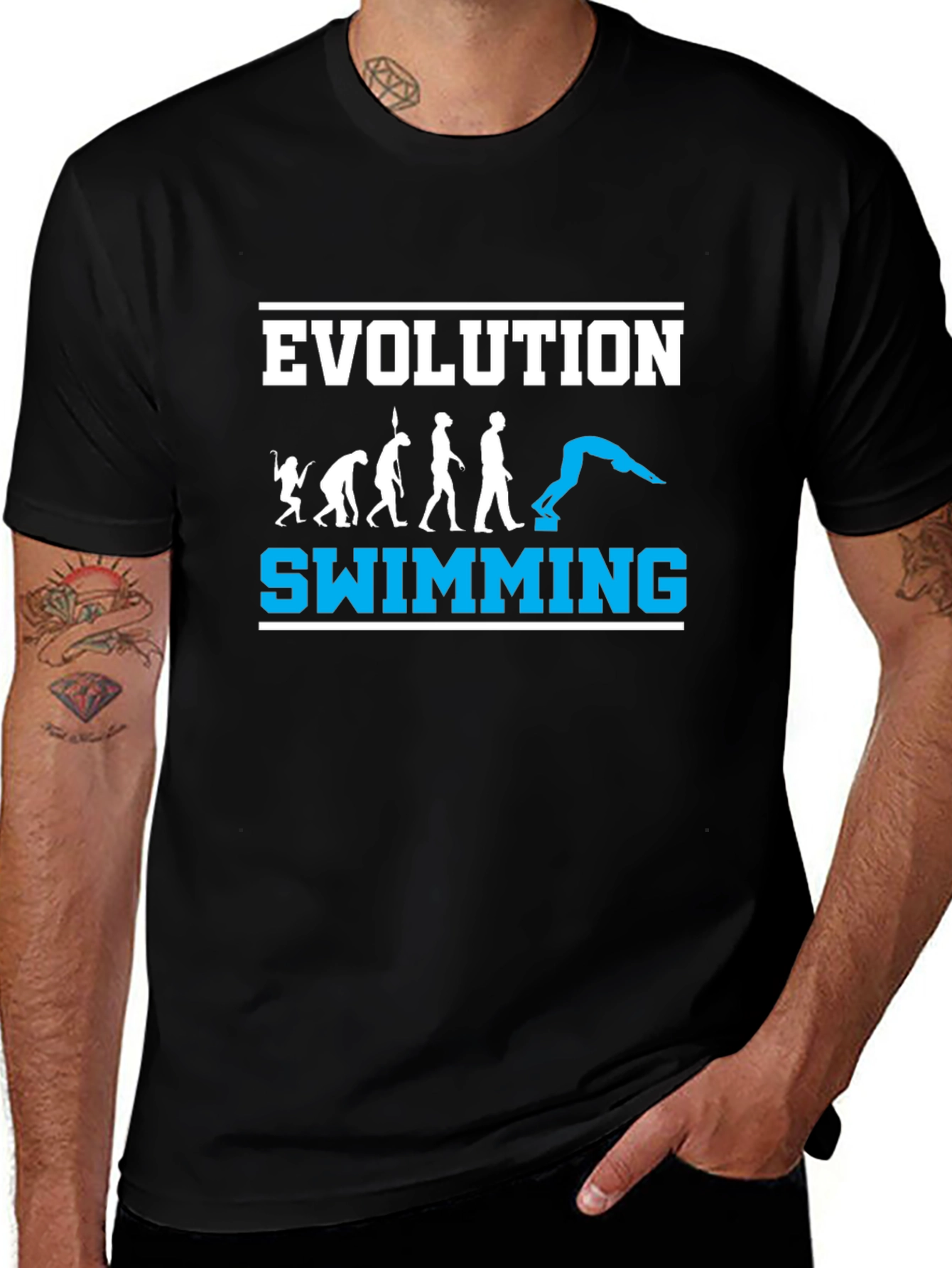 Variant 23 of Evolution Swimming T-Shirt - Black