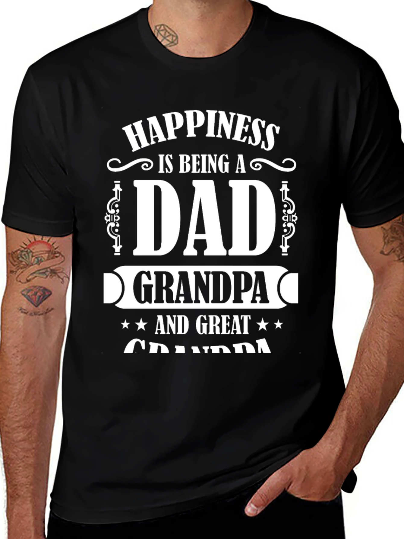 Variant 16 of Happiness Dad Grandpa Great Grandpa T-Shirt