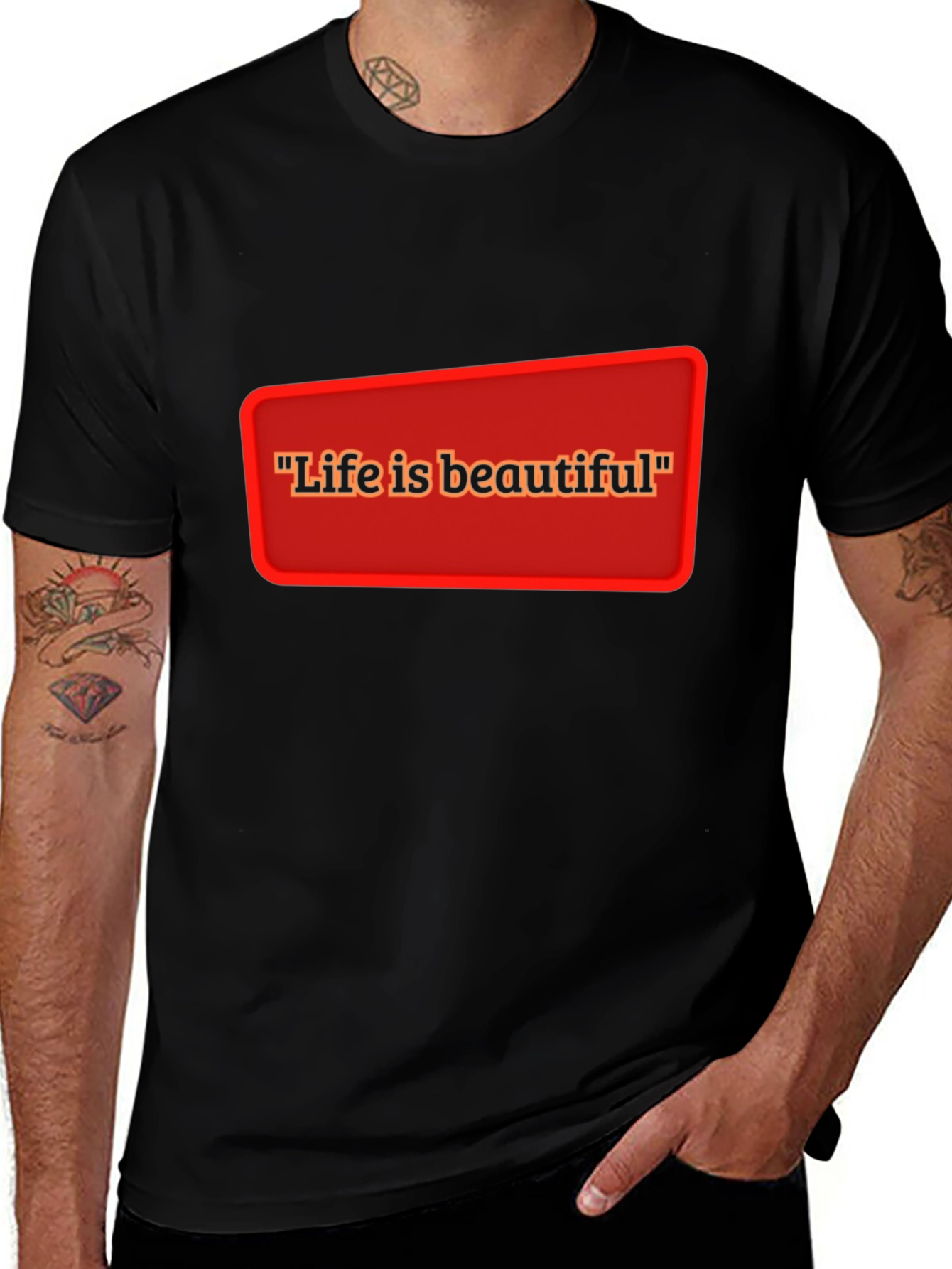 Variant 16 of Life is Beautiful T-Shirt - Black Casual Tee