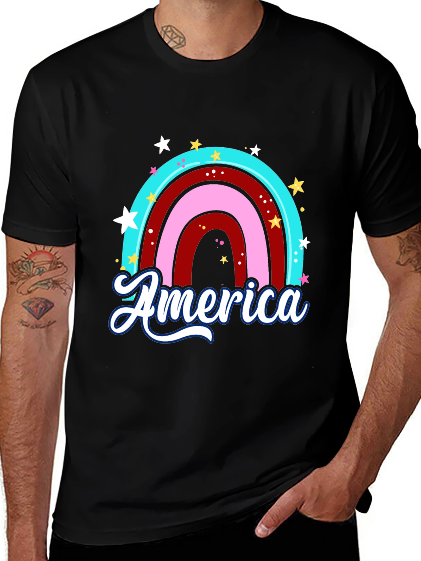 Variant 21 of America Rainbow Graphic T-Shirt