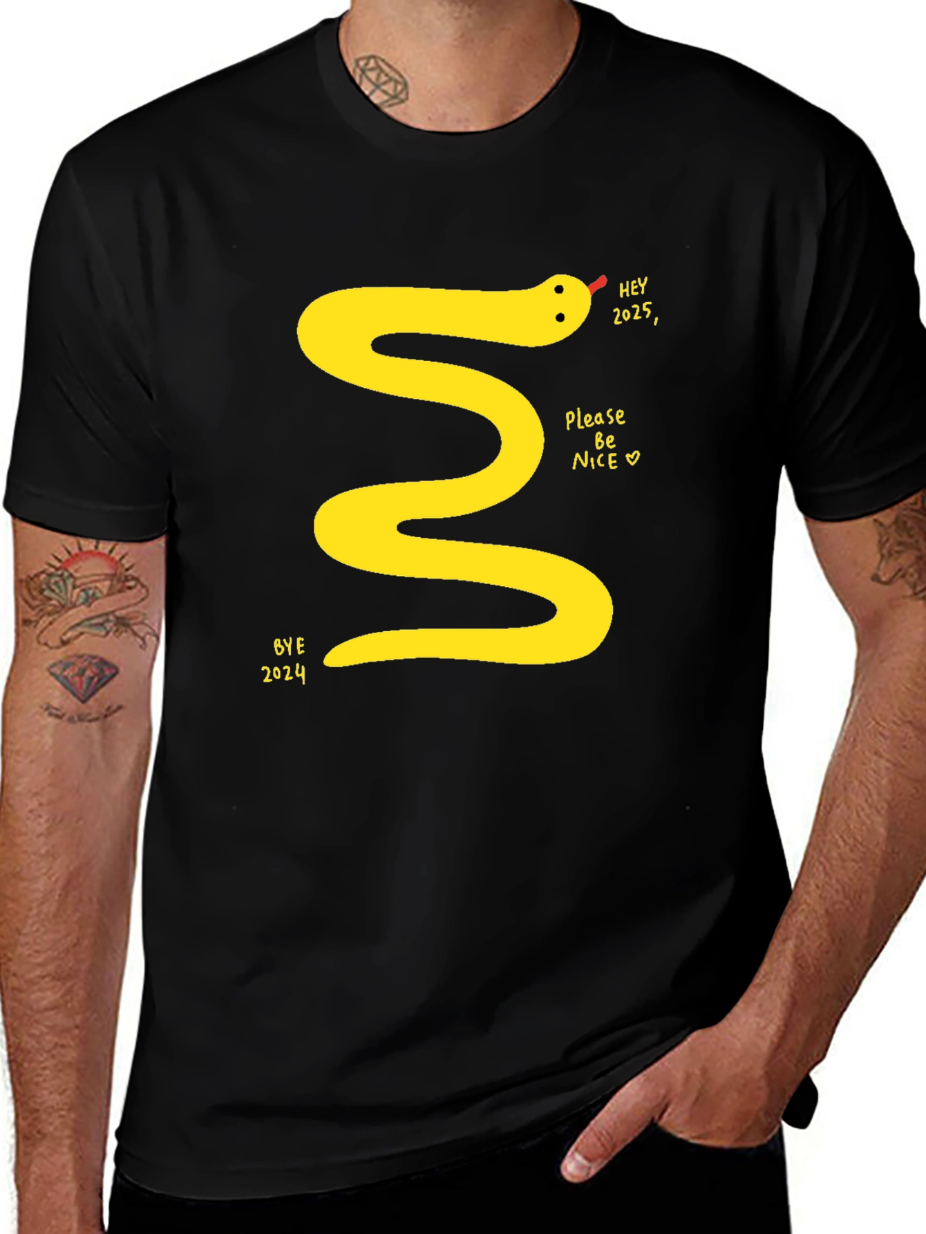 Variant 24 of Year of the Snake T-Shirt - 2025, Please Be Nice
