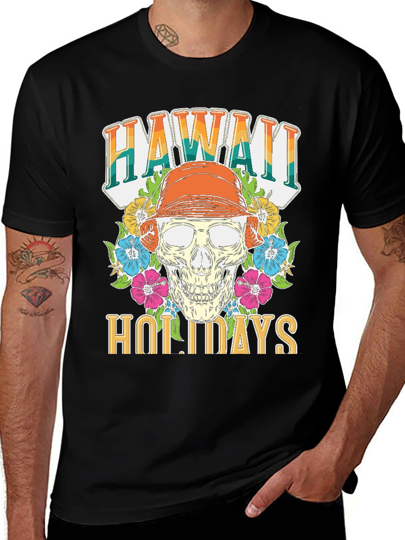 Variant 13 of Hawaii Holidays Skull T-Shirt