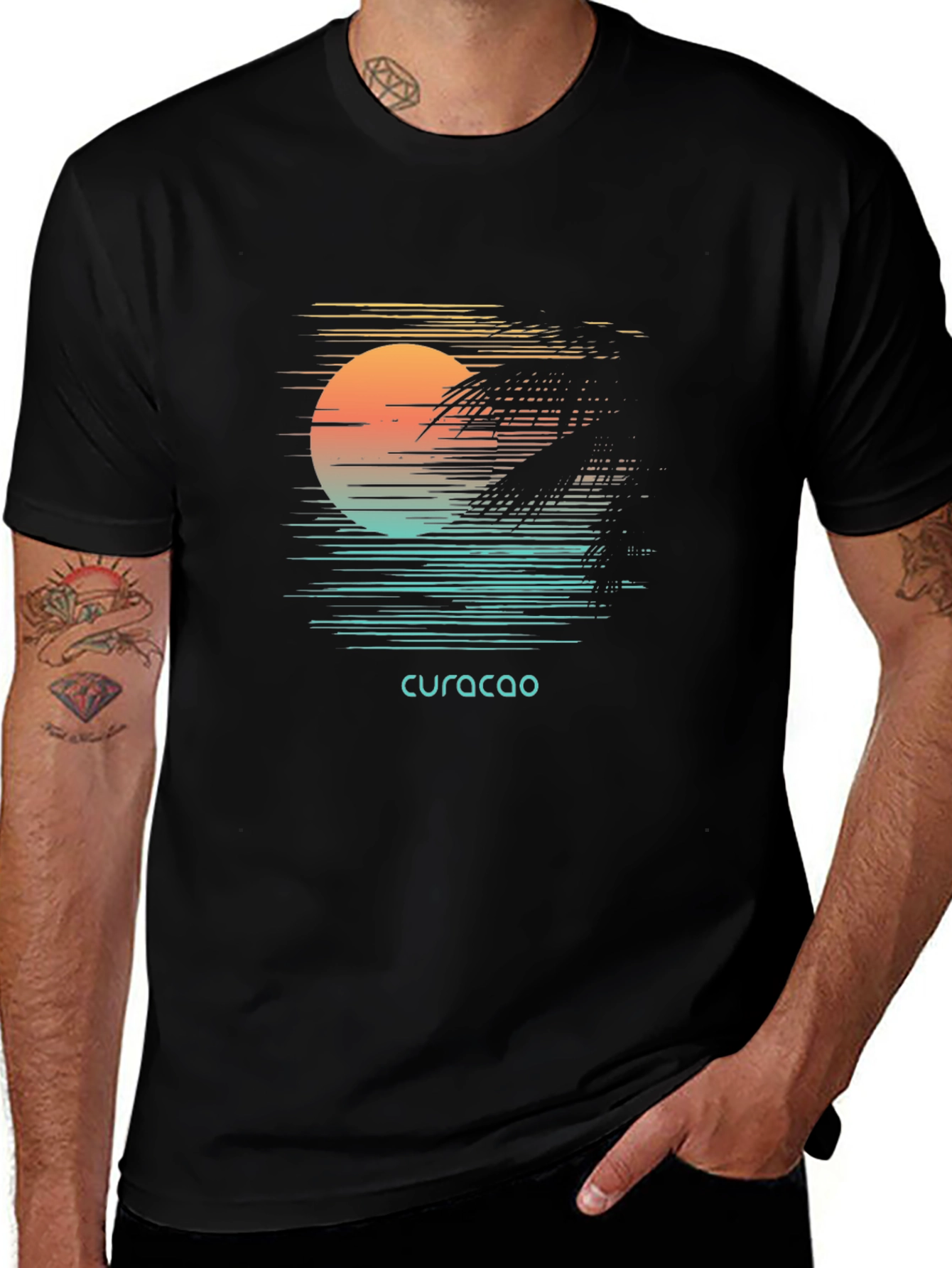 Curacao Sunset Graphic Tee - Island Vibes