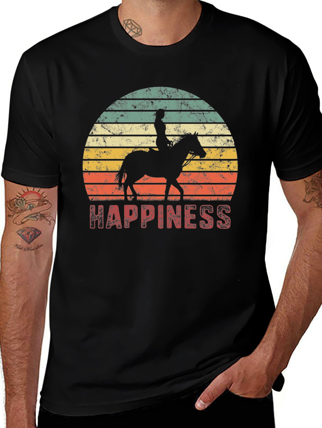 Variant 12 of Vintage Happiness Horse Rider T-Shirt