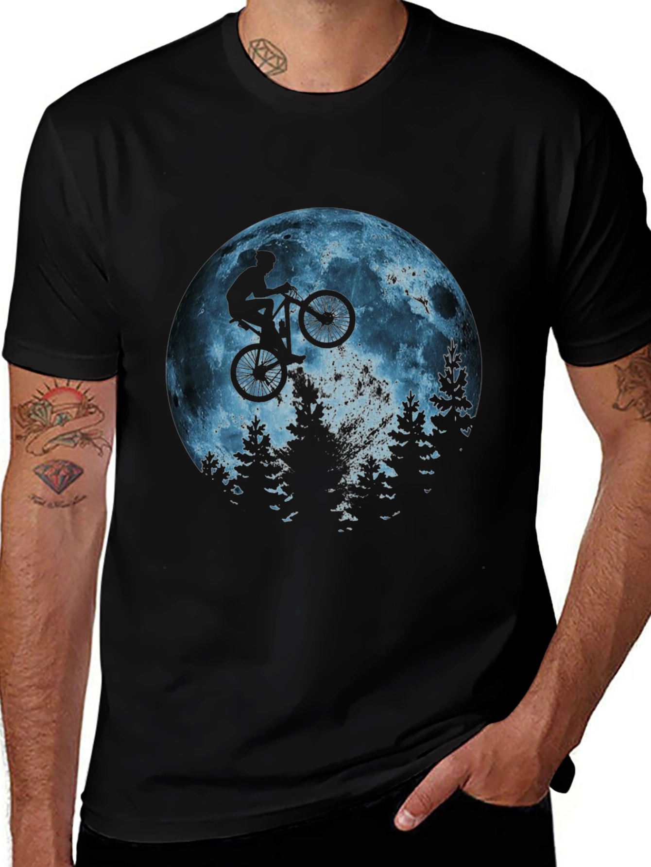 Variant 2 of Mountain Bike Moon Ride Graphic Tee