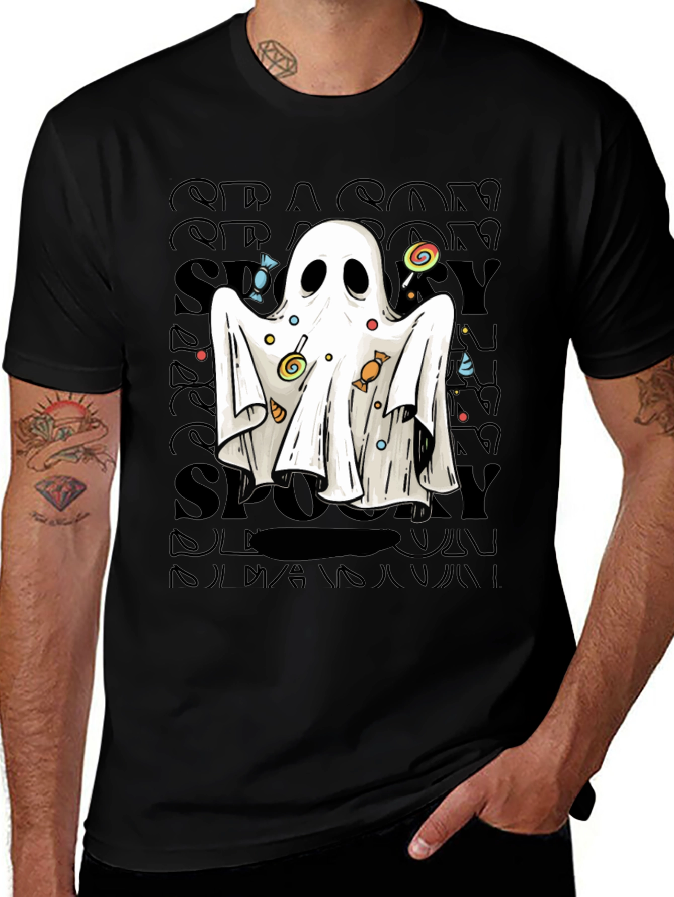 Spooky Ghost Candy T-Shirt - Halloween Apparel