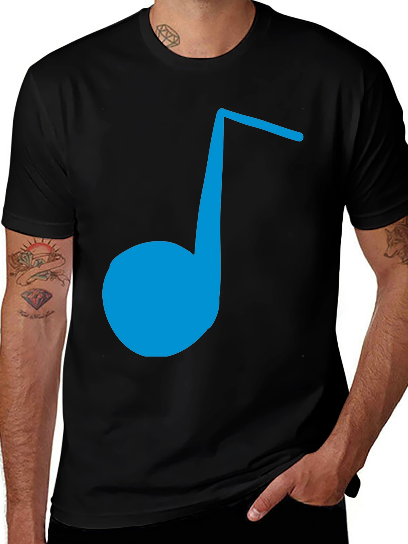 Variant 6 of Blue Music Note Graphic Tee