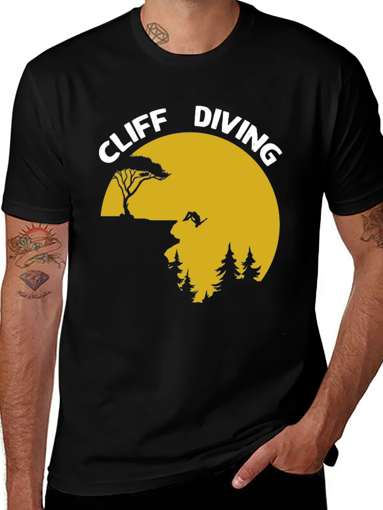 Variant 30 of Cliff Diving Graphic T-Shirt - Adventure Tee