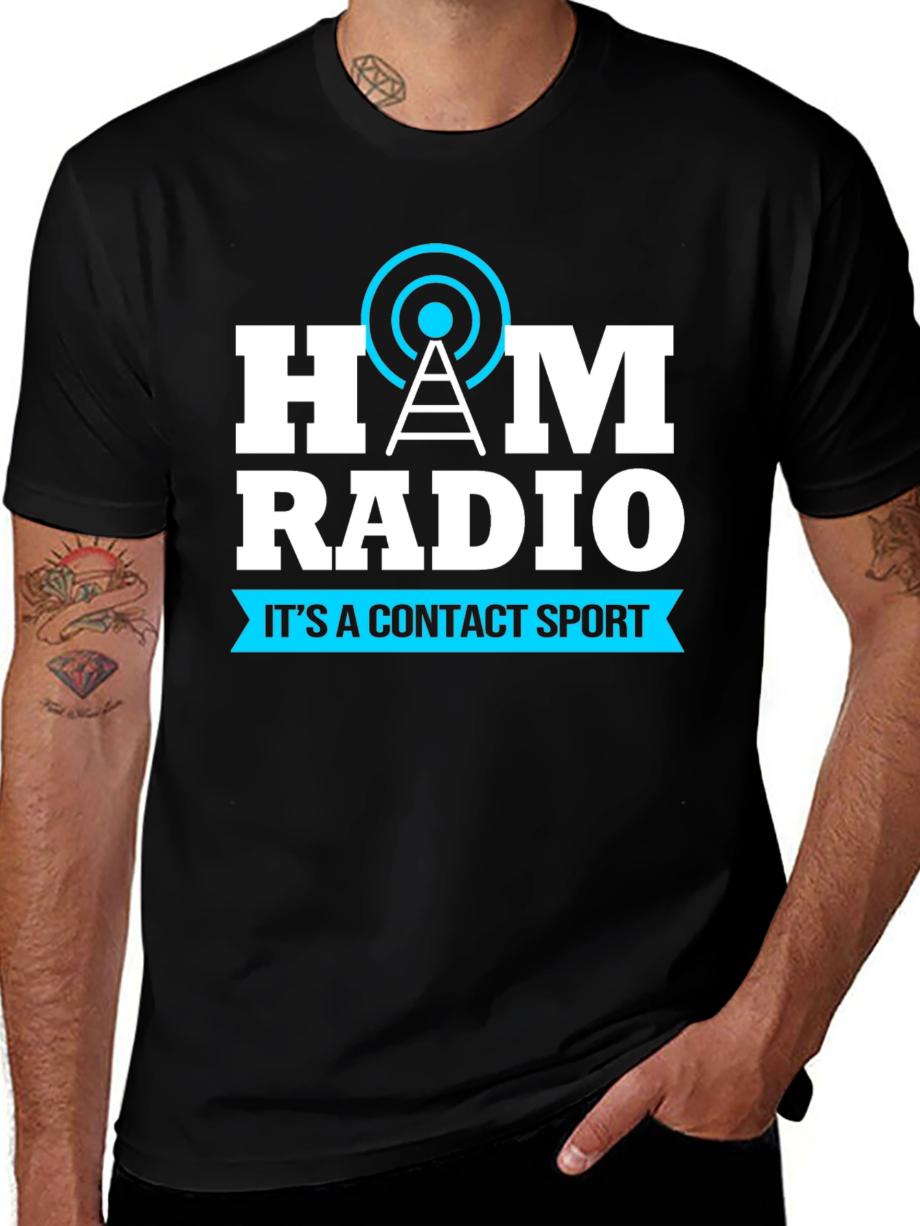 Variant 7 of Ham Radio Contact Sport Graphic Tee