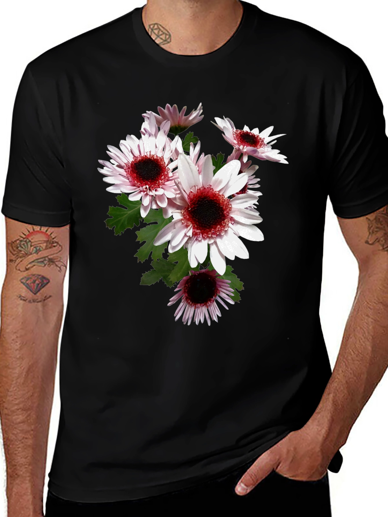 Variant 19 of Floral Black T-Shirt