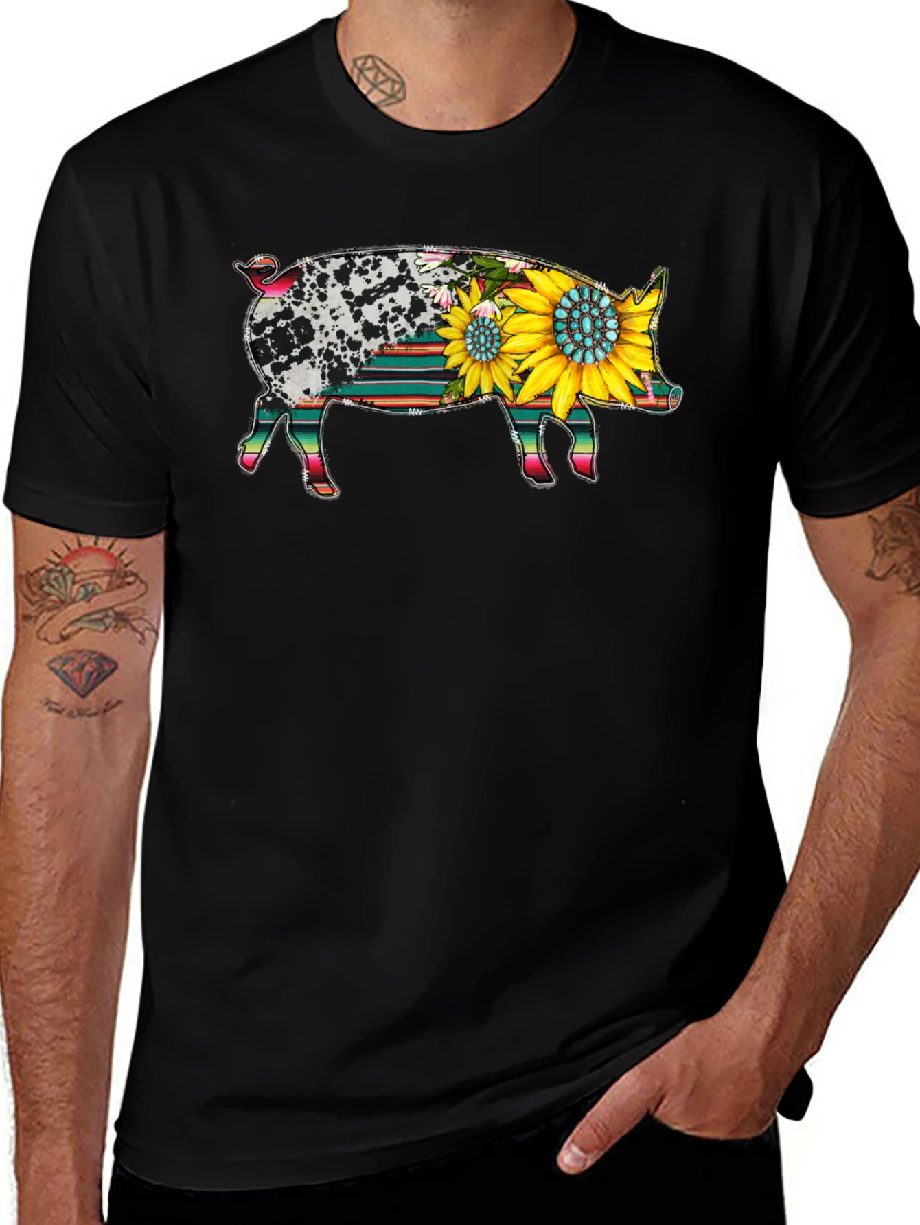 Variant 28 of Sunflower Pig Graphic Tee