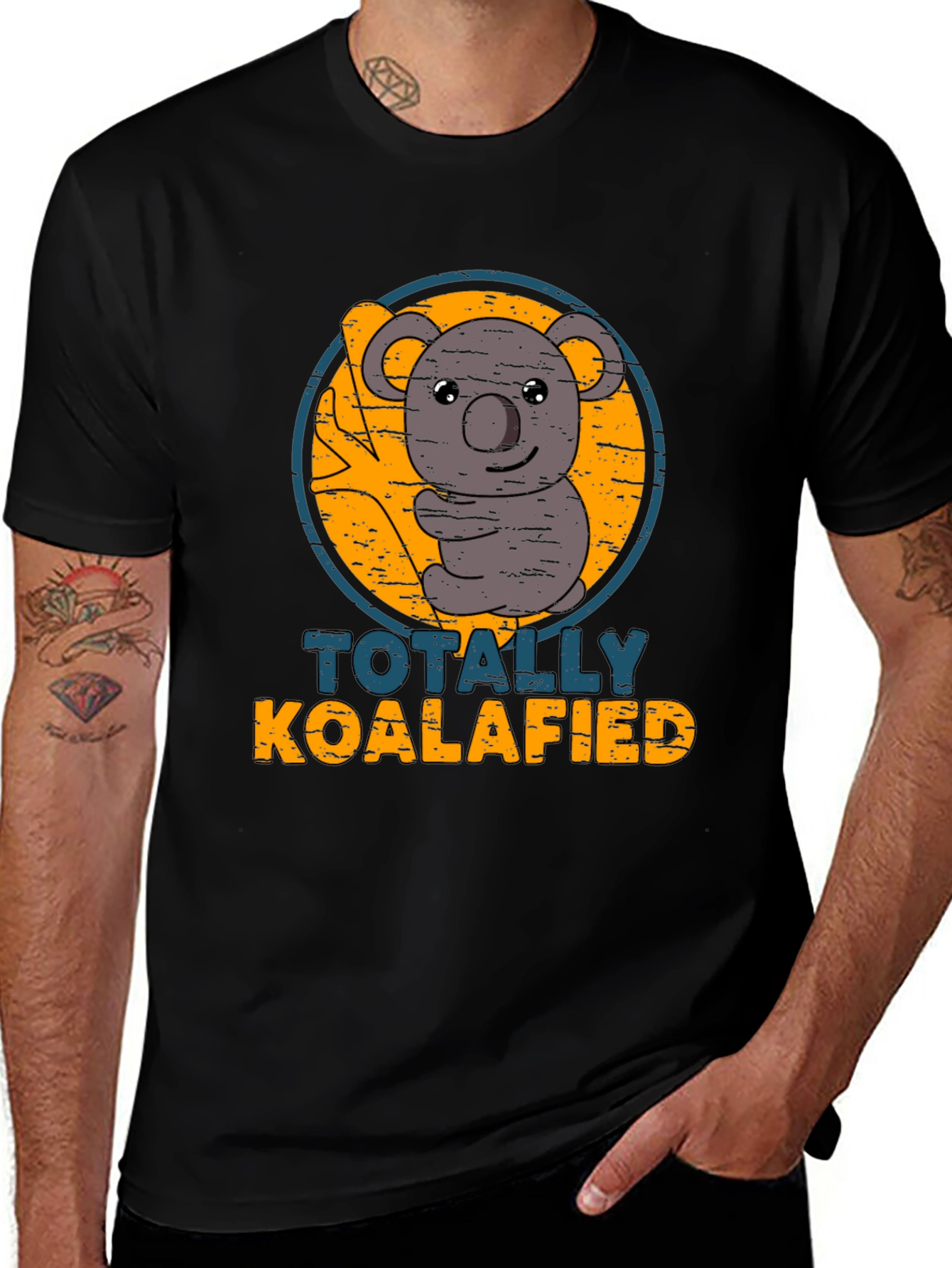 Variant 11 of Totally Koalafied Graphic Tee - Black