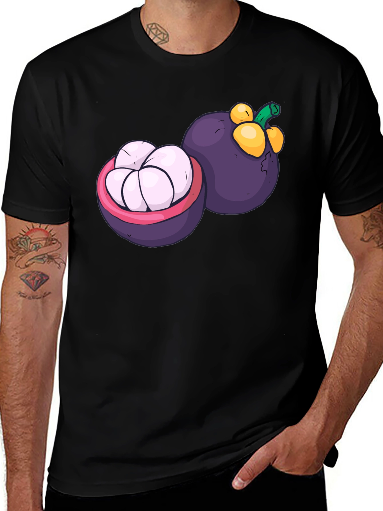 Variant 12 of Mangosteen Graphic Tee - Black