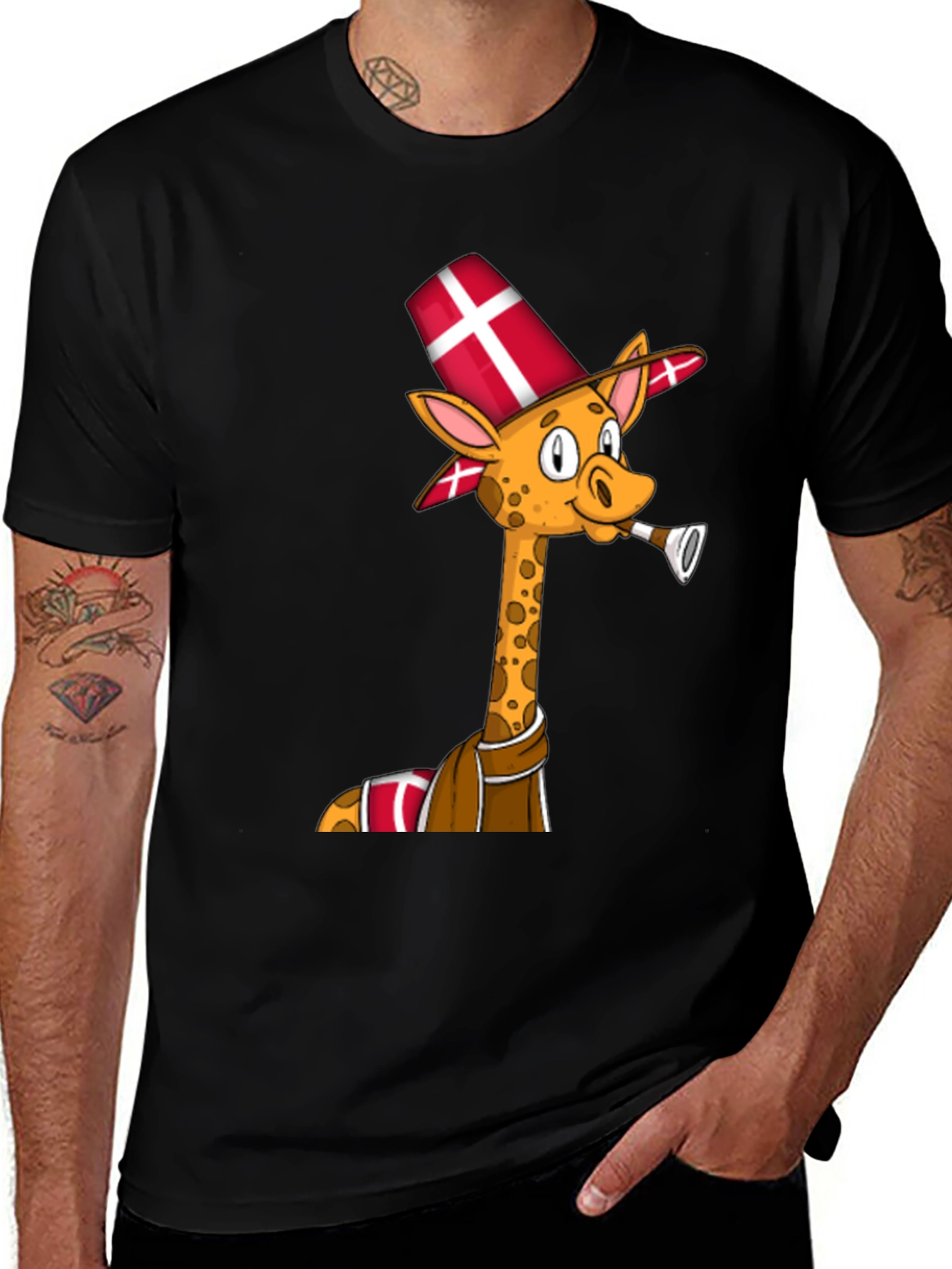 Variant 24 of Denmark Giraffe T-Shirt - Fun Celebration Tee