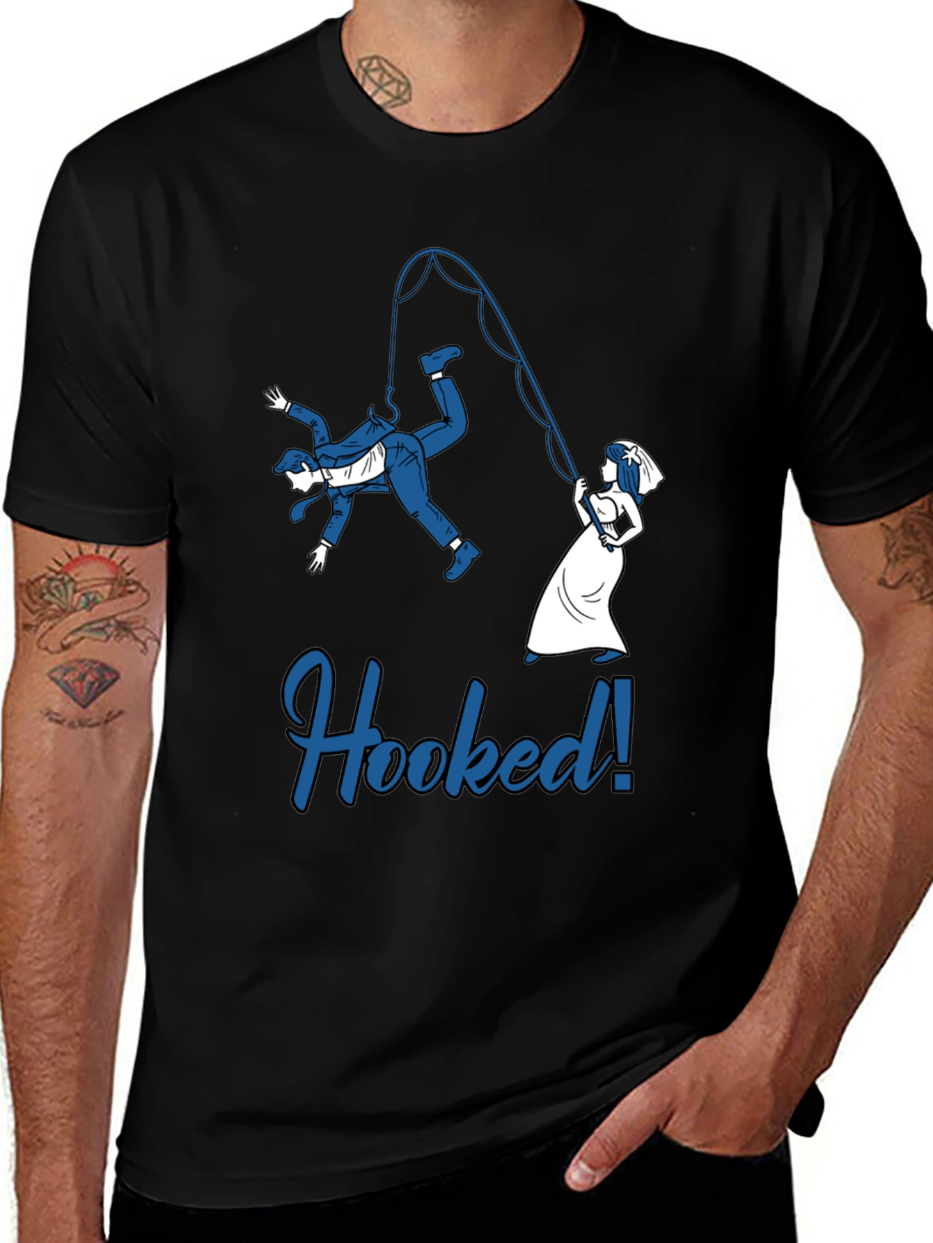 Variant 20 of Funny Hooked Groom Graphic T-Shirt