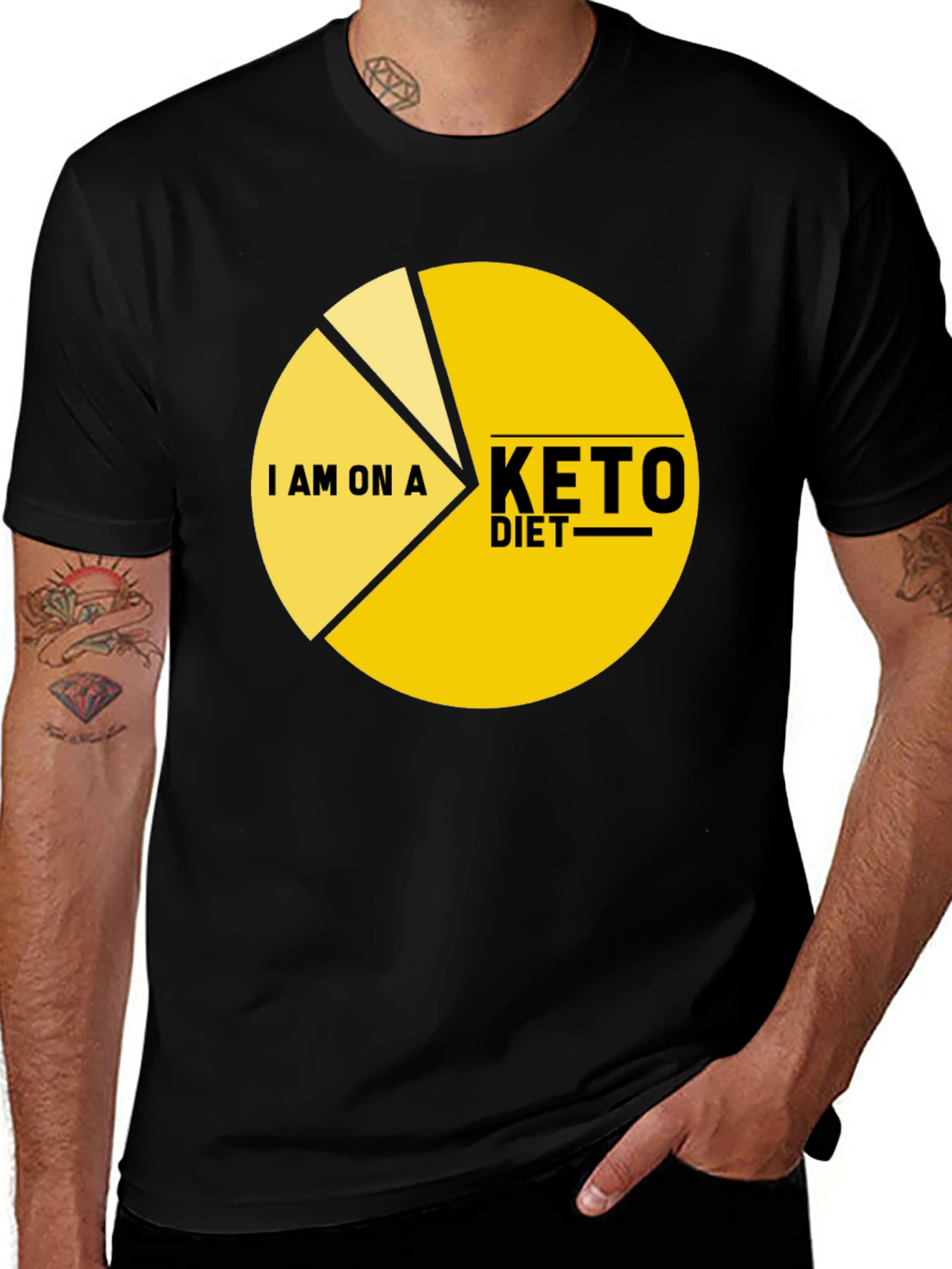 Variant 5 of Keto Diet Pie Chart T-Shirt - Funny Dieting Tee