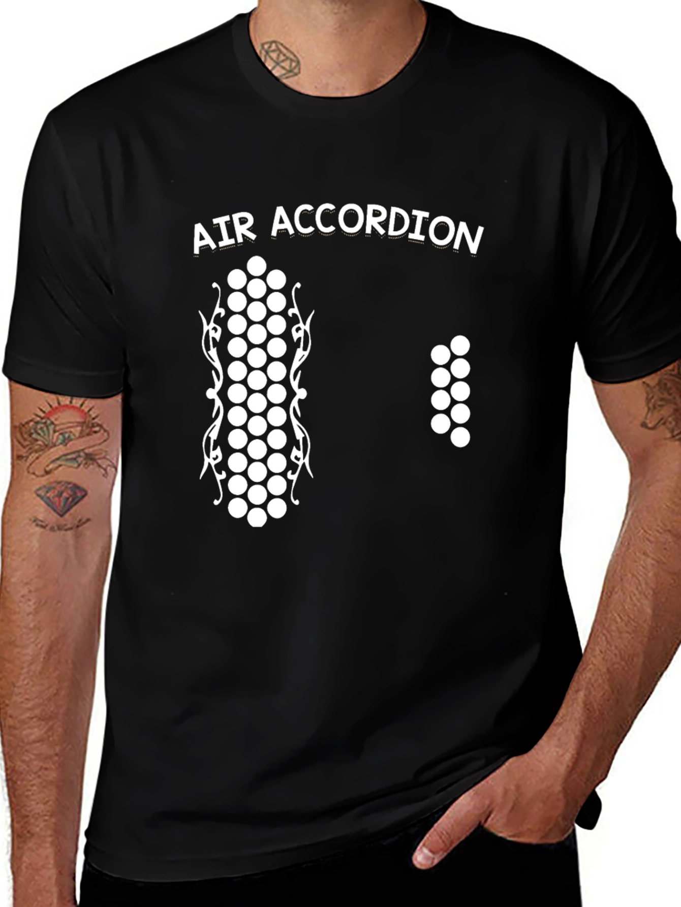 Variant 9 of Air Accordion Graphic T-Shirt - Novelty Musician Tee