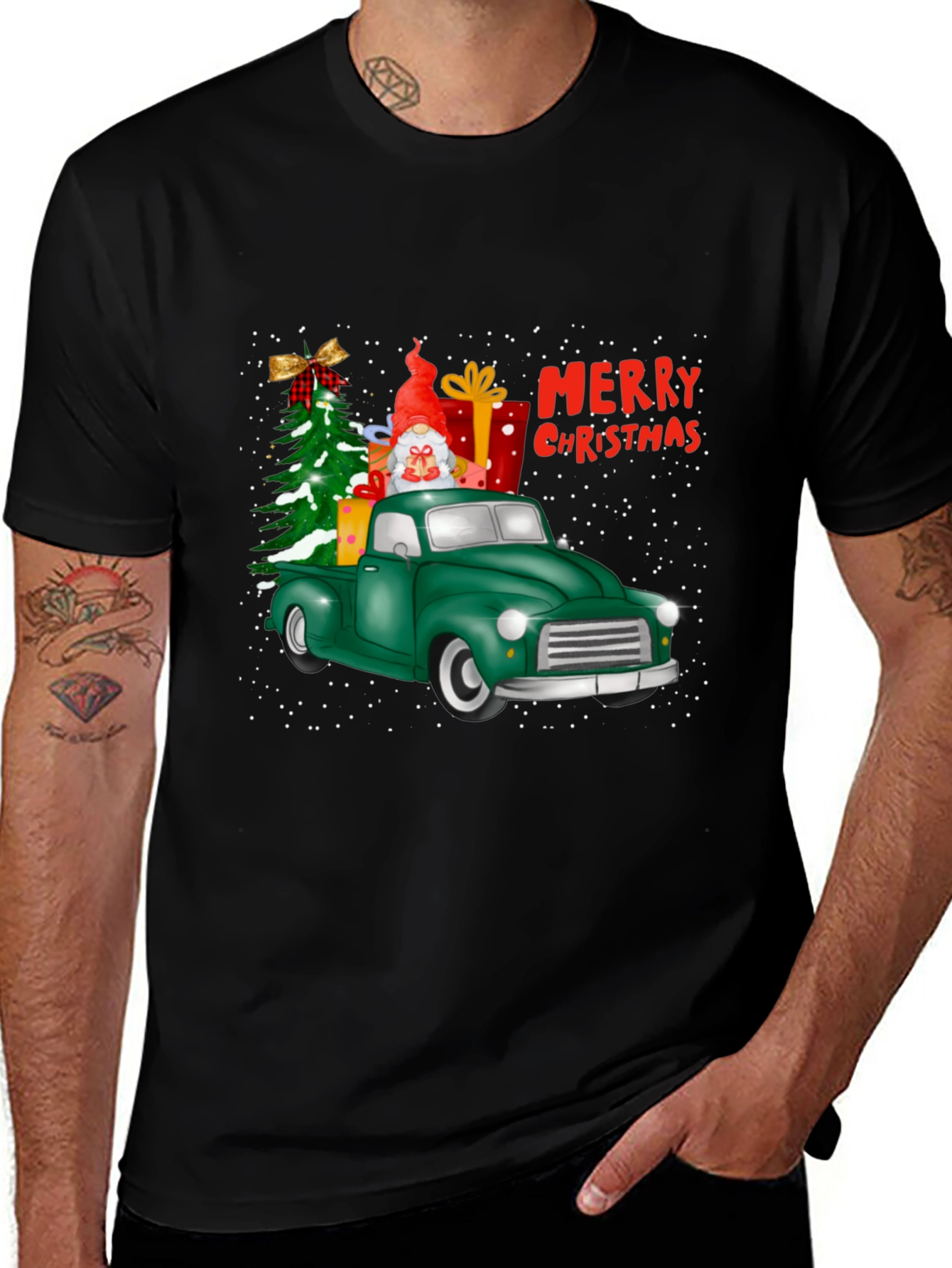 Variant 2 of Festive Christmas Truck Graphic Tee