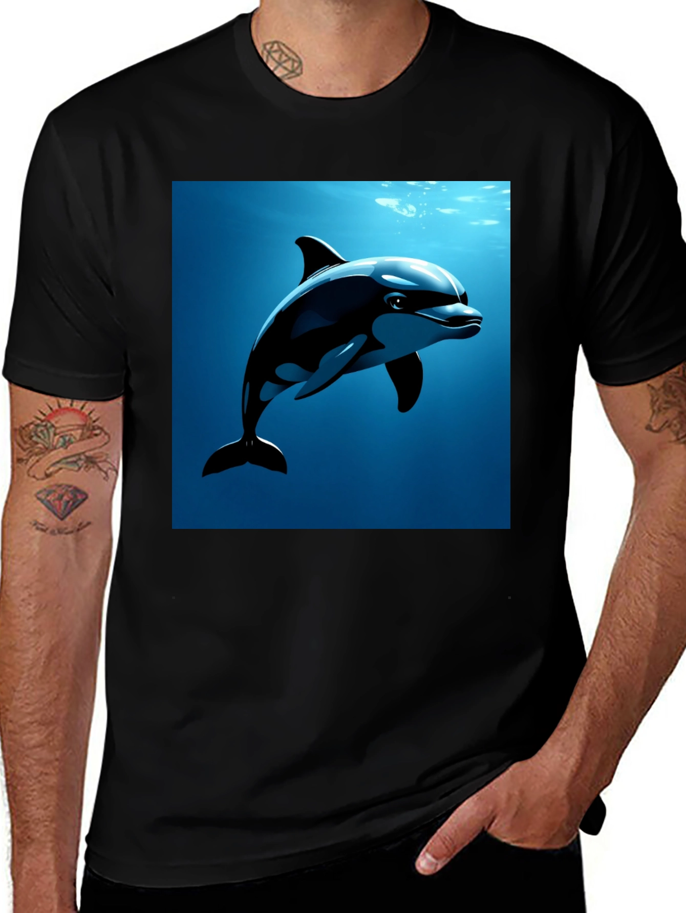 Variant 6 of Dolphin Graphic Tee - Black