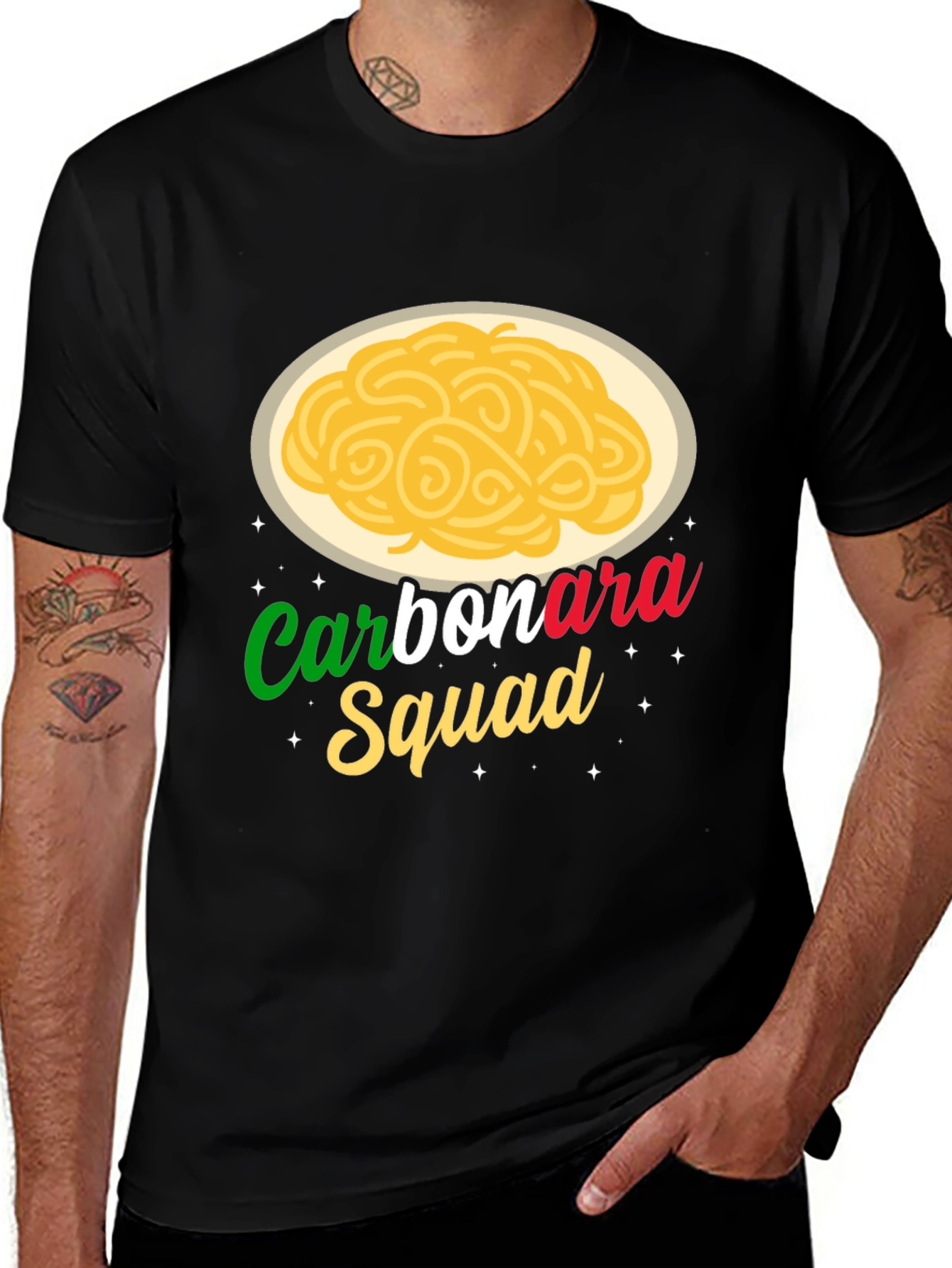 Carbonara Squad Graphic Tee - Italian Food Lover T-Shirt