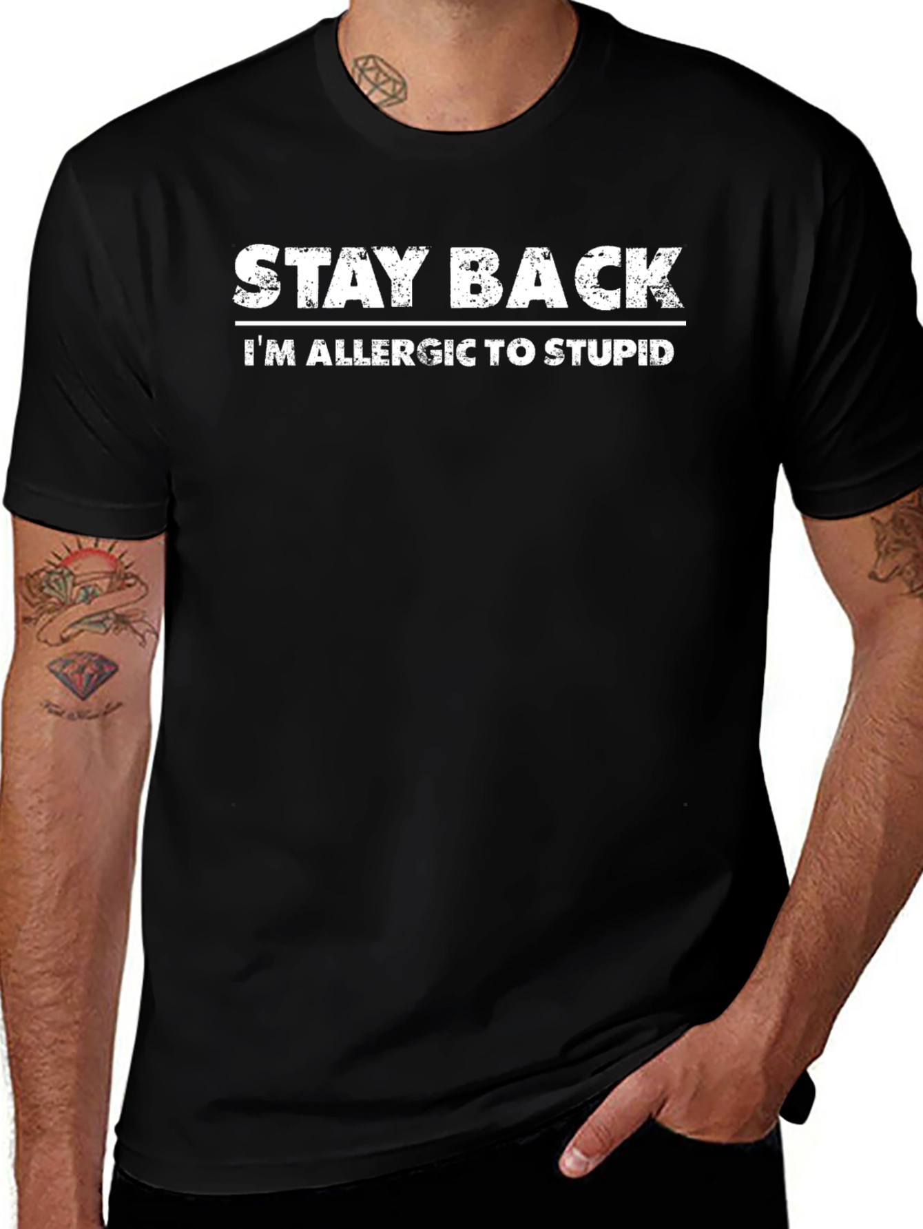 Stay Back Allergic to Stupid Graphic Tee