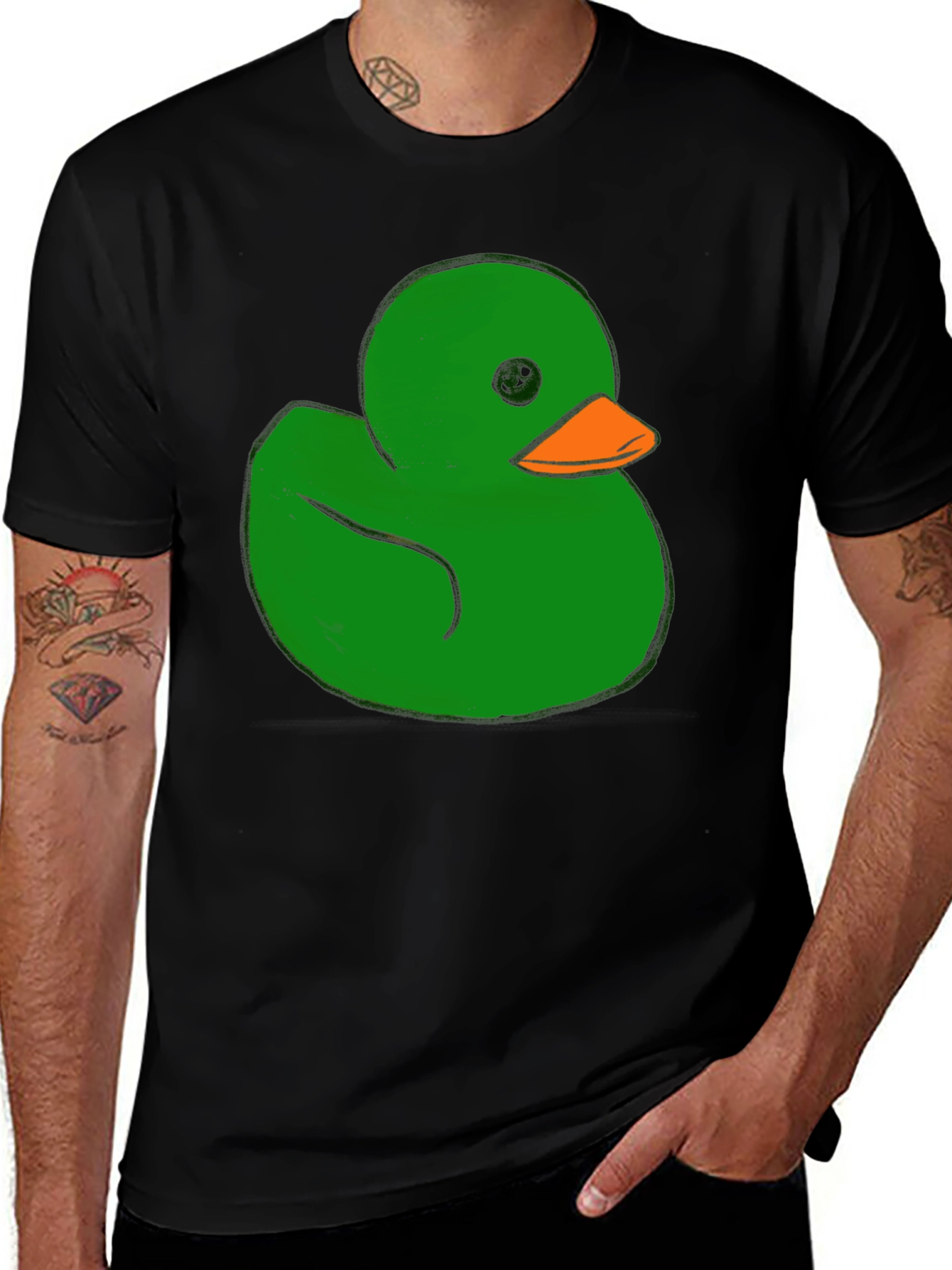 Variant 26 of Green Rubber Duck Graphic Tee - Quirky Novelty Shirt