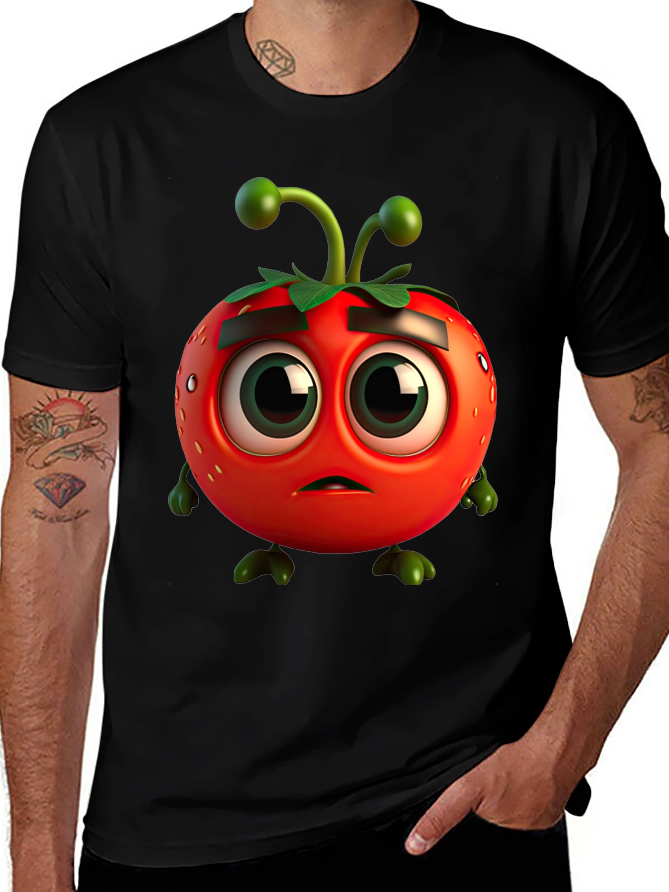 Variant 16 of Funky Strawberry Cartoon Tee - Unique Graphic Print