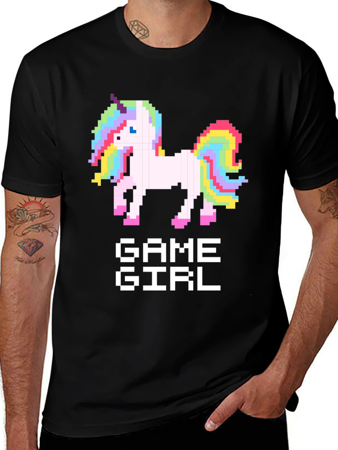 Variant 25 of Game Girl Pixel Unicorn Graphic T-Shirt