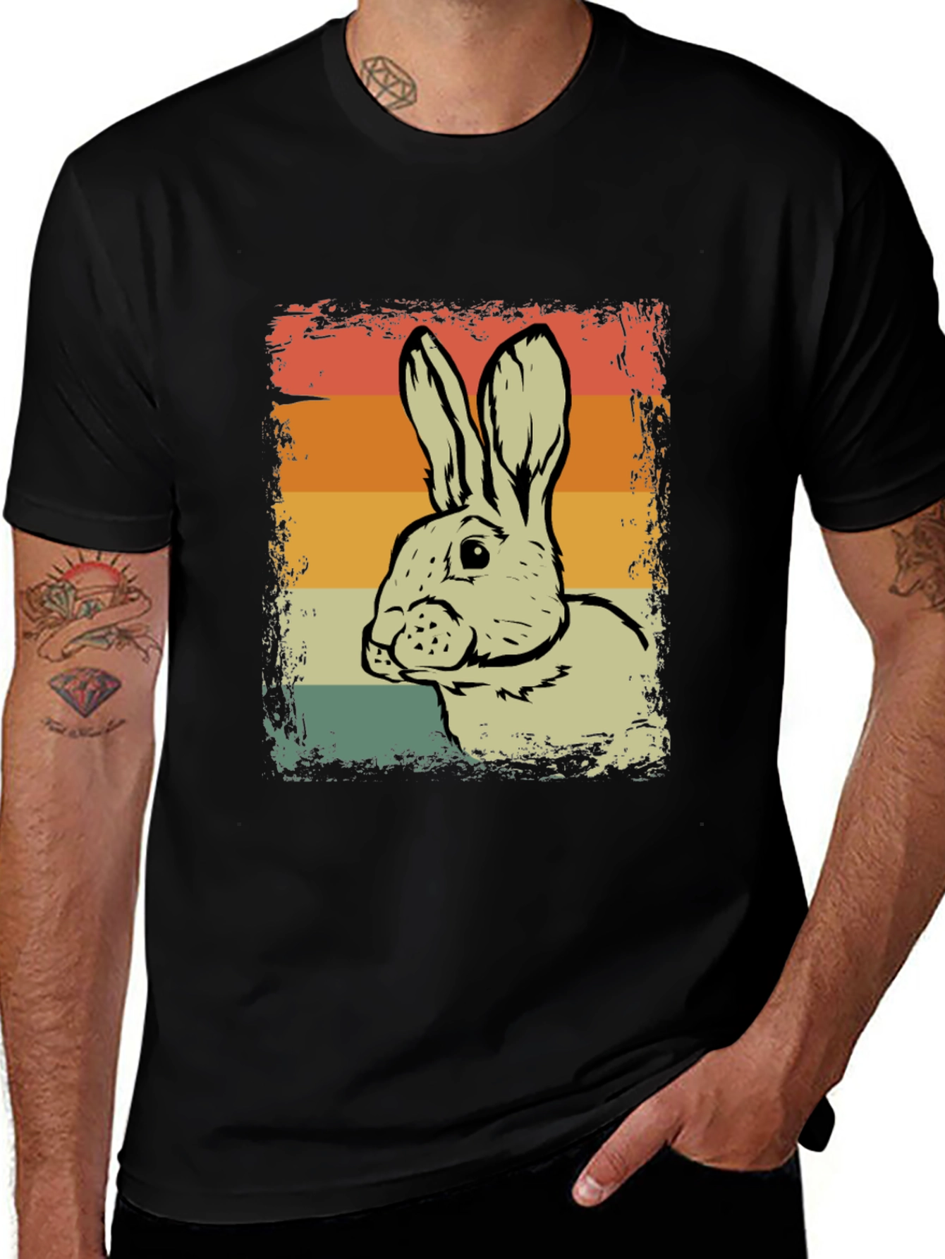 Variant 14 of Retro Rabbit Graphic Tee - Vintage Style
