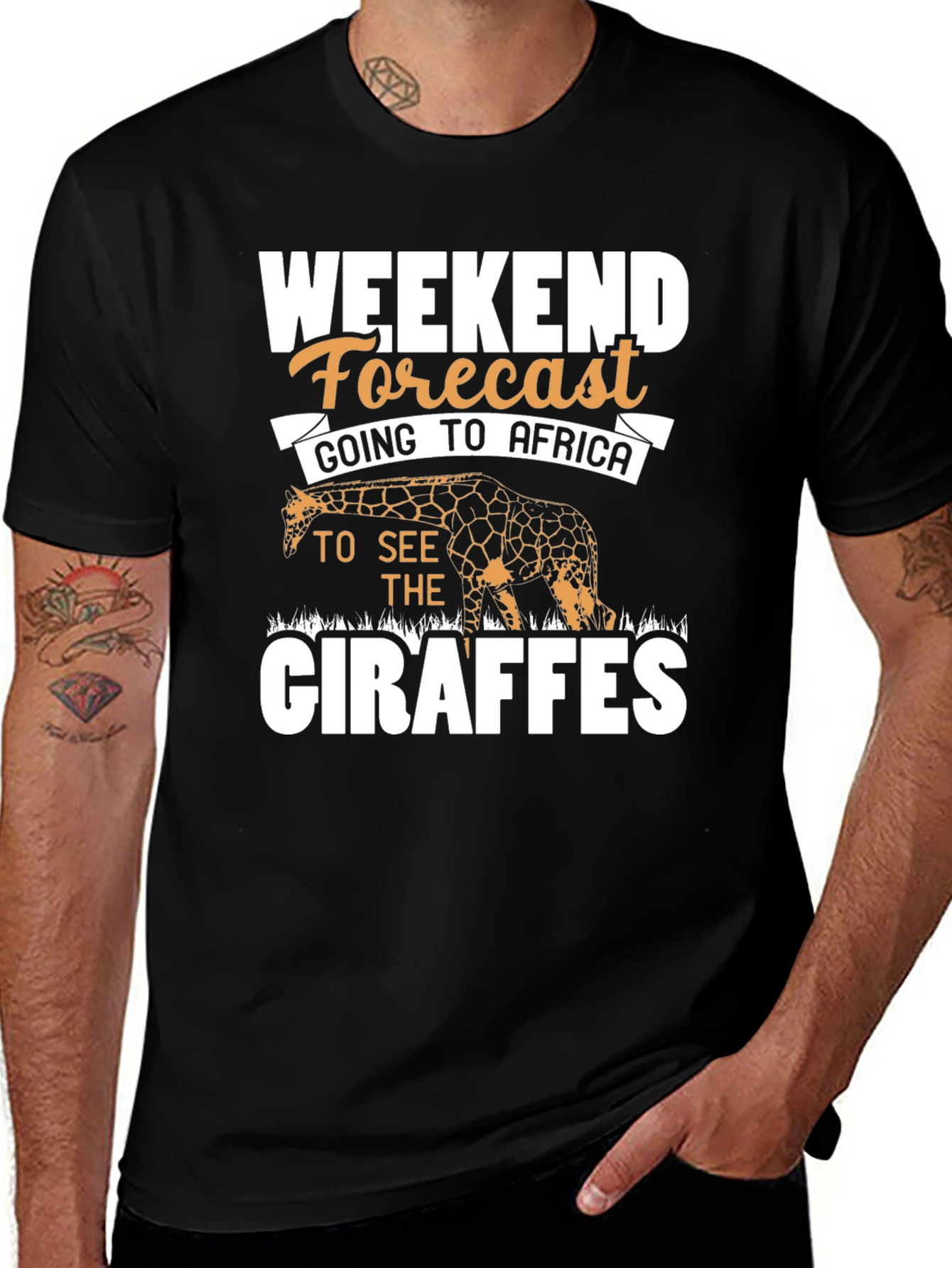 Variant 27 of Weekend Forecast: Giraffes in Africa T-Shirt