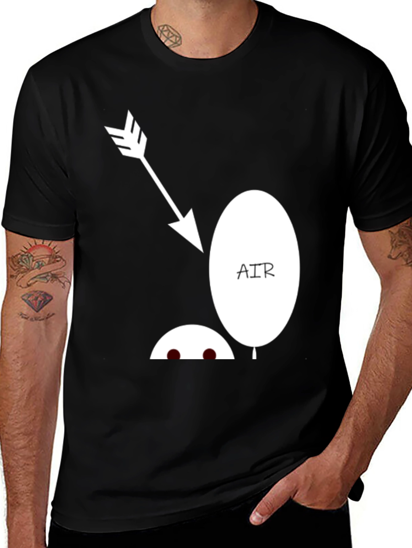 Variant 26 of Funny Arrow Air Balloon Graphic T-Shirt