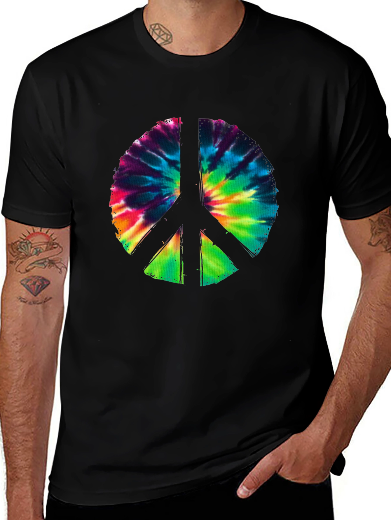 Variant 25 of Tie Dye Peace Sign Graphic T-Shirt