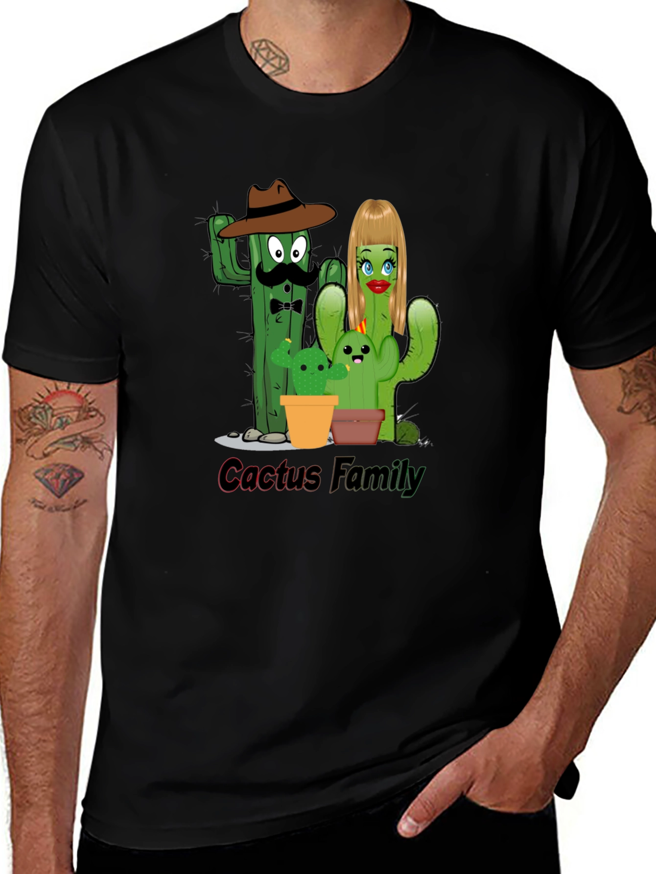 Variant 15 of Cactus Family Graphic Tee - Fun Desert Humor