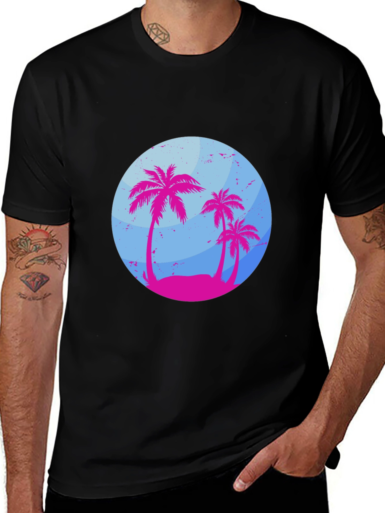 Variant 12 of Tropical Palm Tree Graphic T-Shirt - Summer Vibes