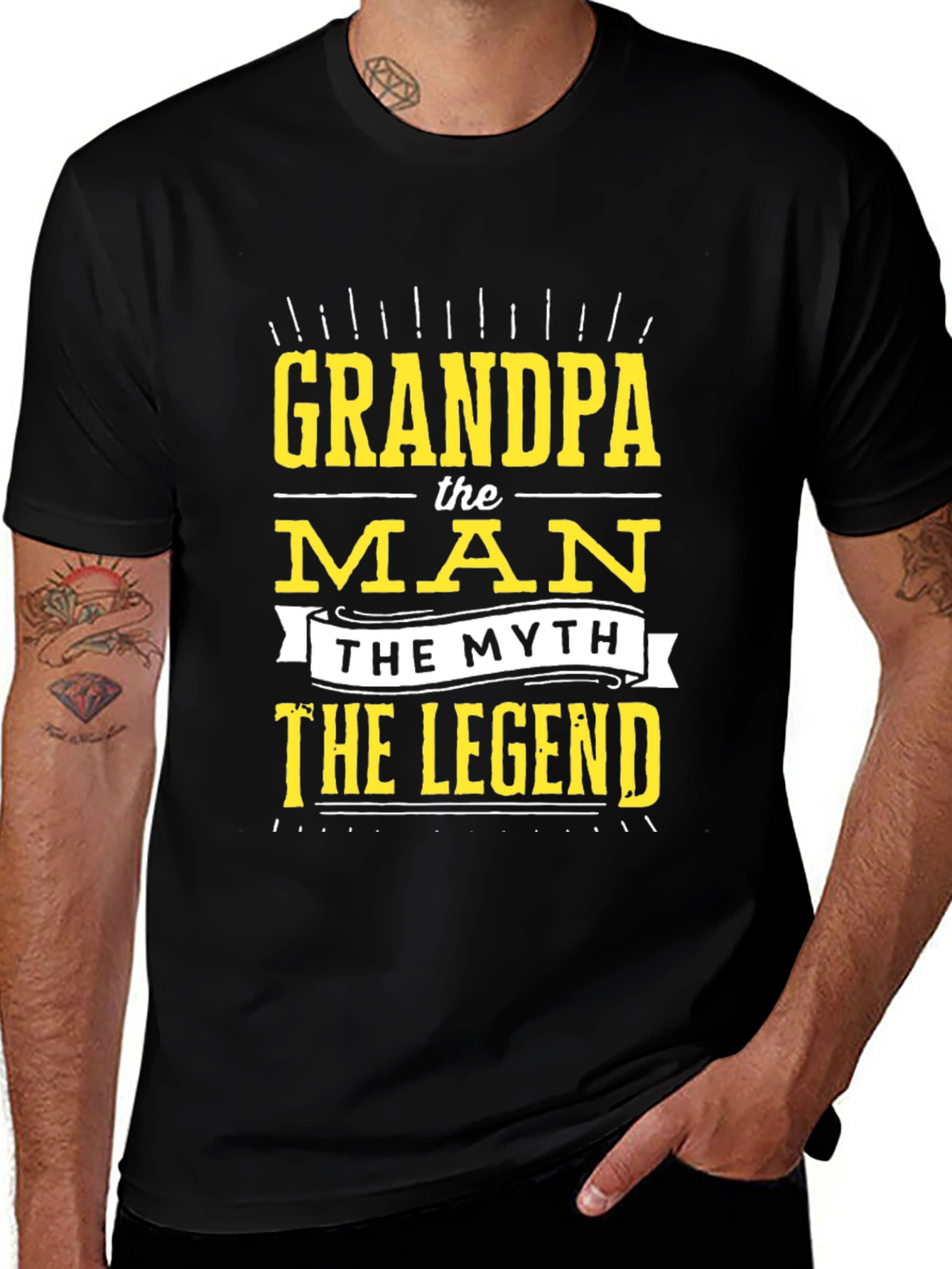 Variant 21 of Grandpa The Man The Myth The Legend Black T-Shirt