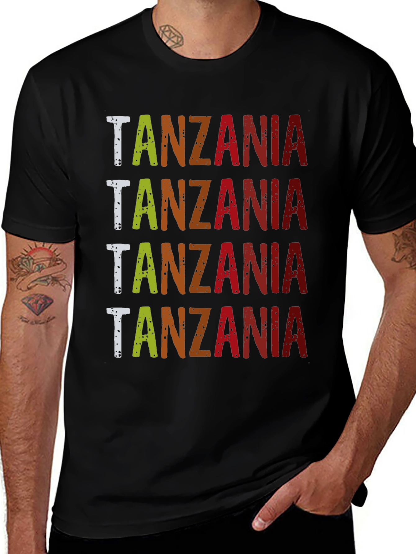 Tanzania Graphic Tee - Retro Style Black T-Shirt