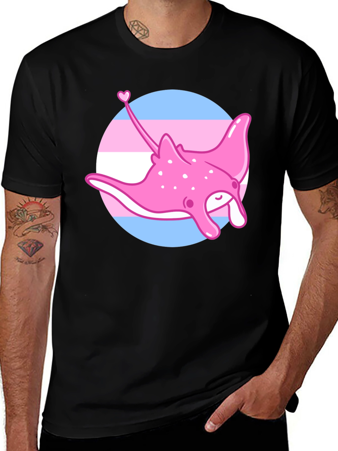Variant 7 of Transgender Pride Ray T-Shirt - Kawaii LGBT Stingray Tee