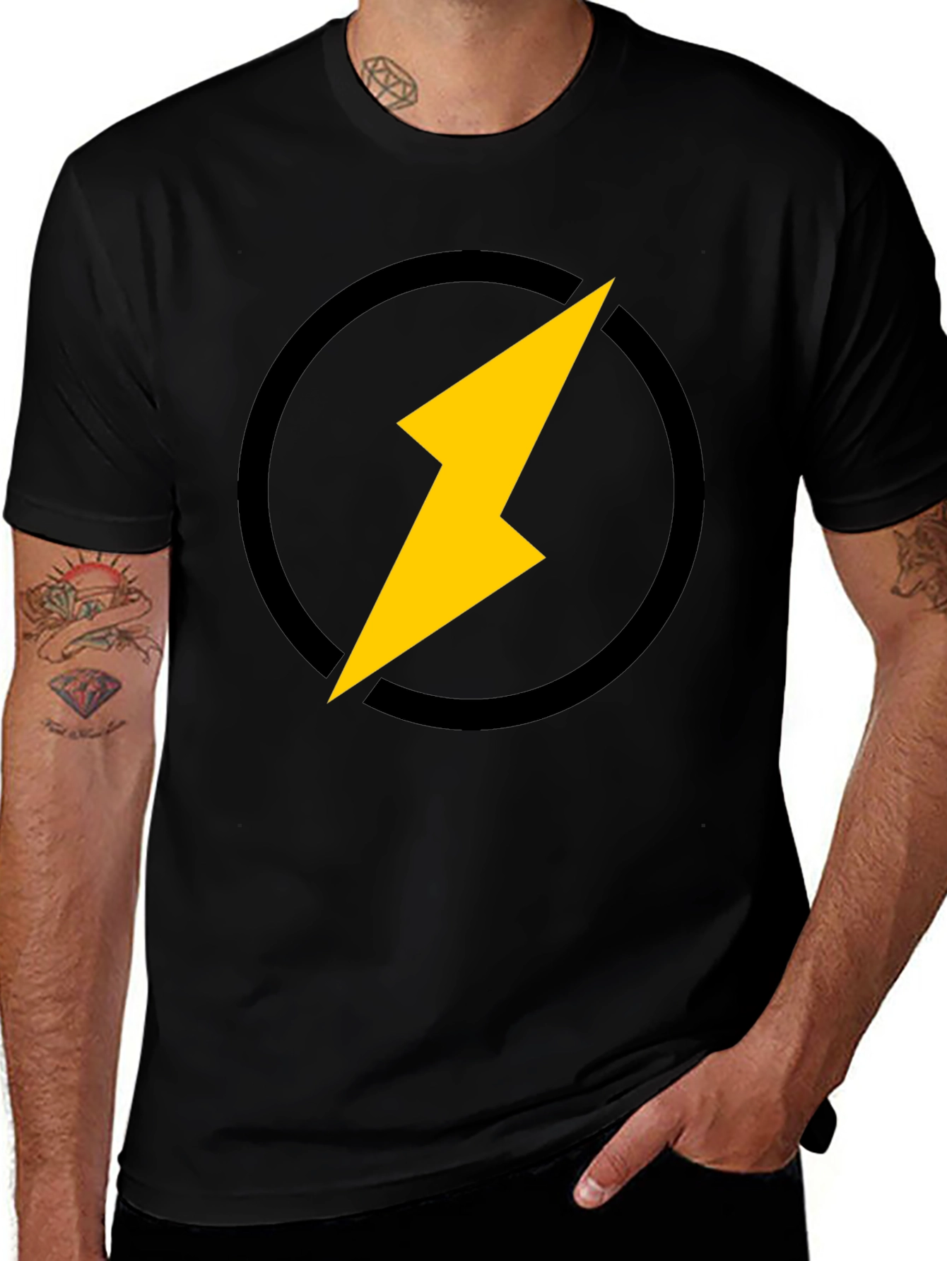 Variant 16 of Lightning Bolt Graphic Black T-Shirt