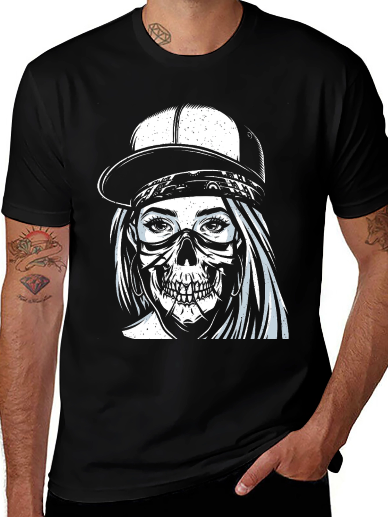 Variant 16 of Skull Face Tee - Urban Graphic Print T-Shirt