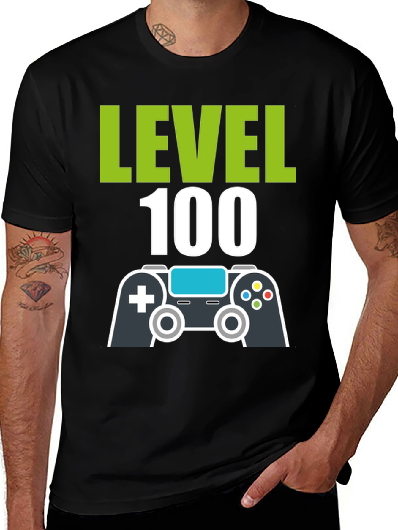 Variant 2 of Level 100 Gamer T-Shirt - Black