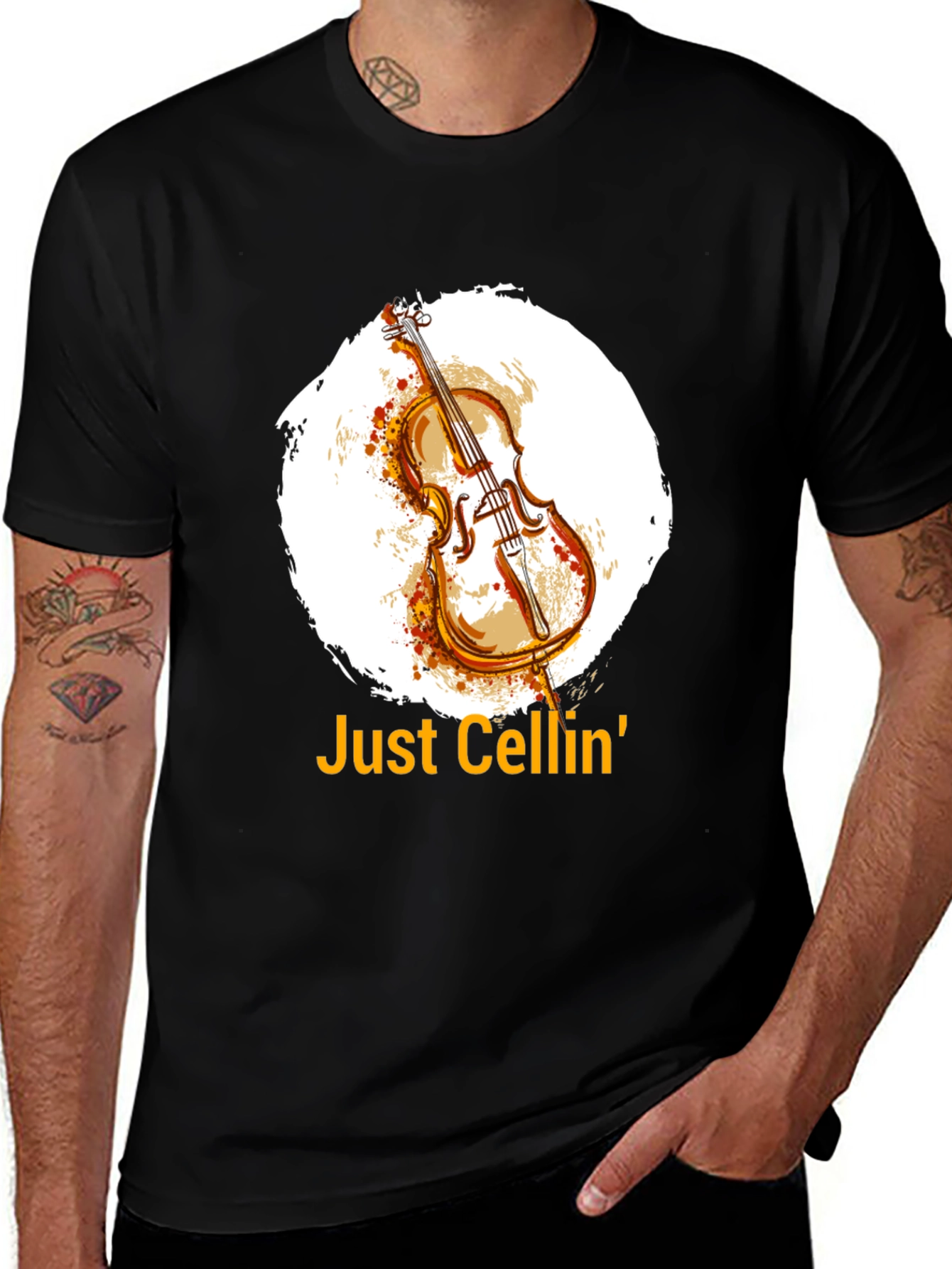 Variant 29 of Just Cellin' Black Graphic T-Shirt