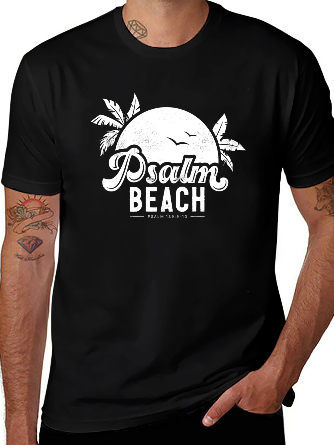Variant 22 of Psalm Beach Black T-Shirt - Christian Inspired Design