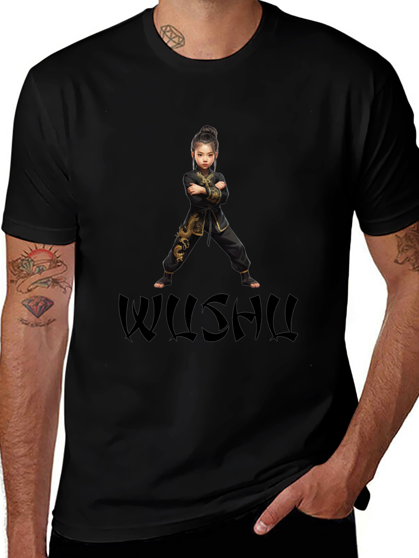Variant 20 of Wushu Girl Black T-Shirt