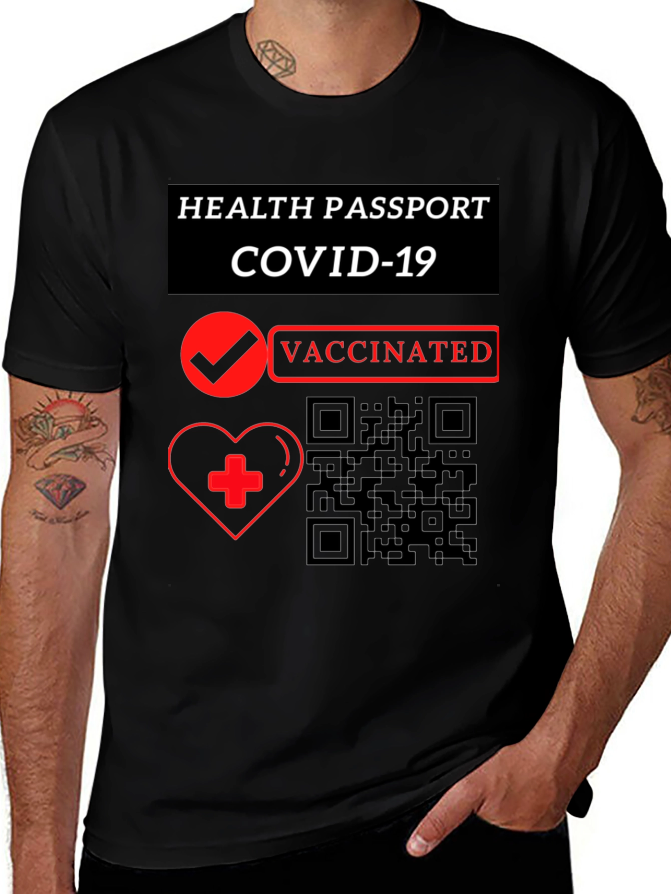Variant 24 of Vaccinated Health Passport COVID-19 T-Shirt