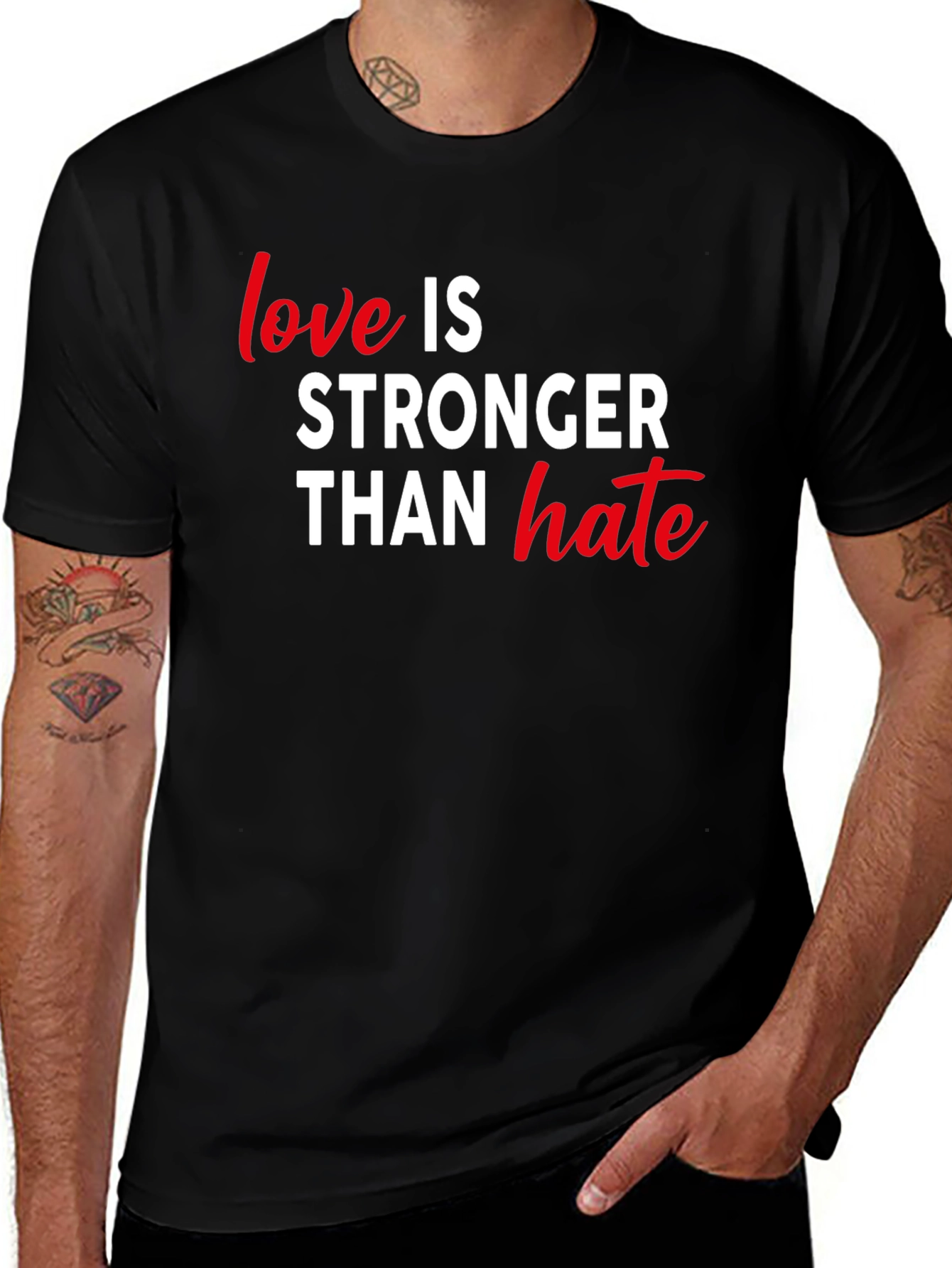 Variant 29 of Love Is Stronger Than Hate Black T-Shirt