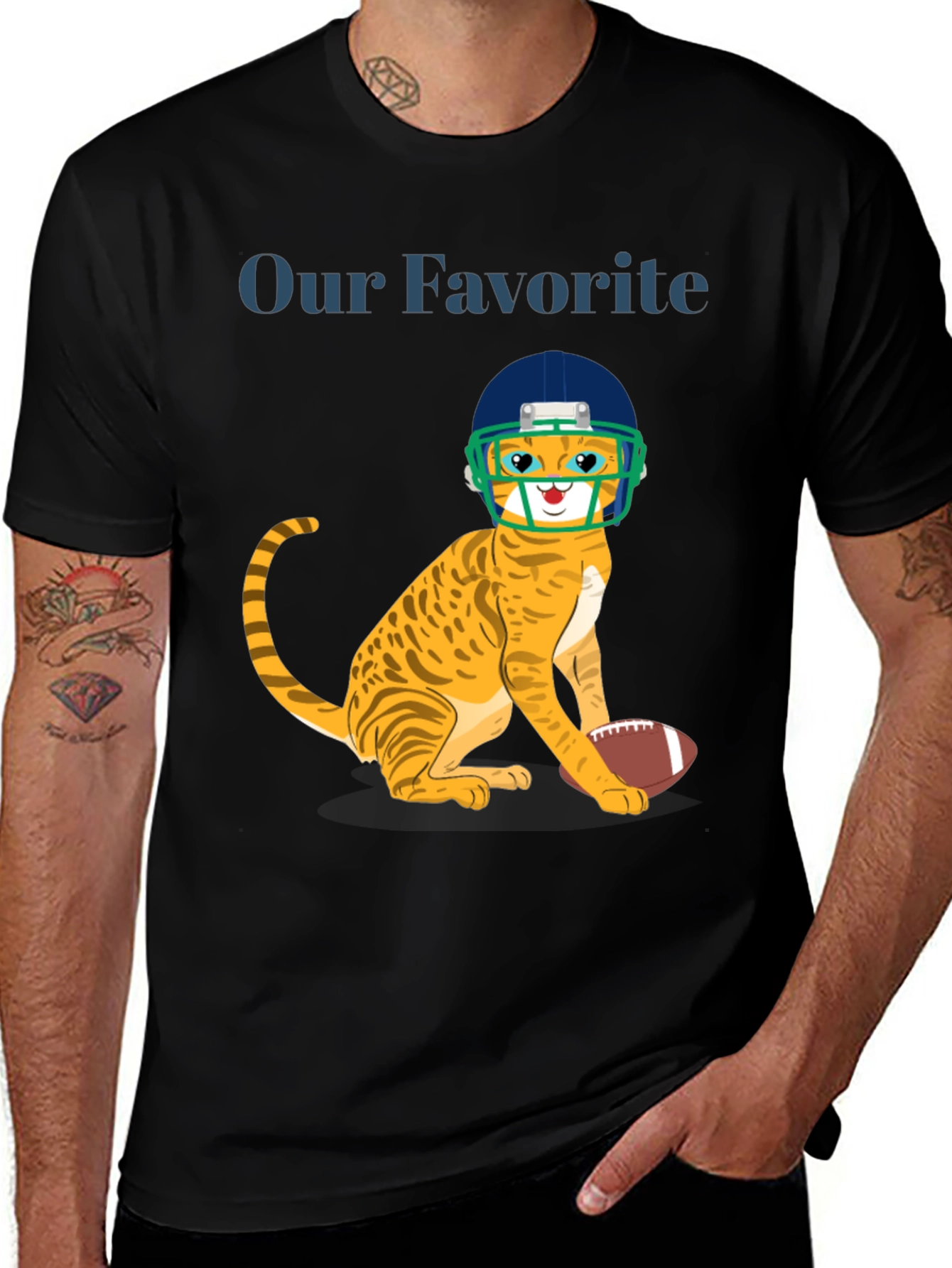 Variant 23 of Cat Football Fan T-Shirt